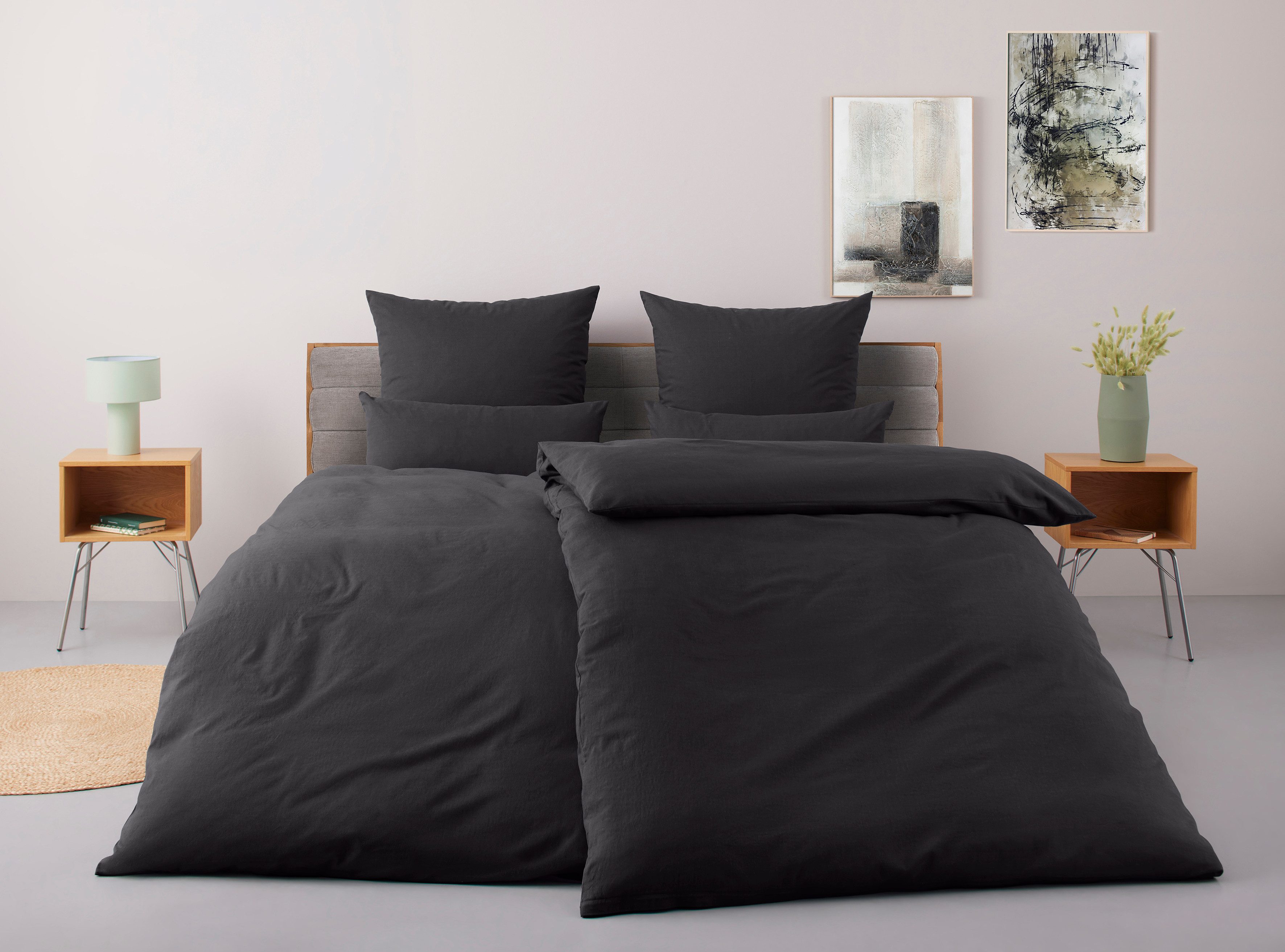 OTTO home Bettwäsche Luisa, Baumwoll-Leinen Mix, 2 teilig, 4 Qualitäten für dein perfektes Schlafgefühl (von Komfort bis Premium)