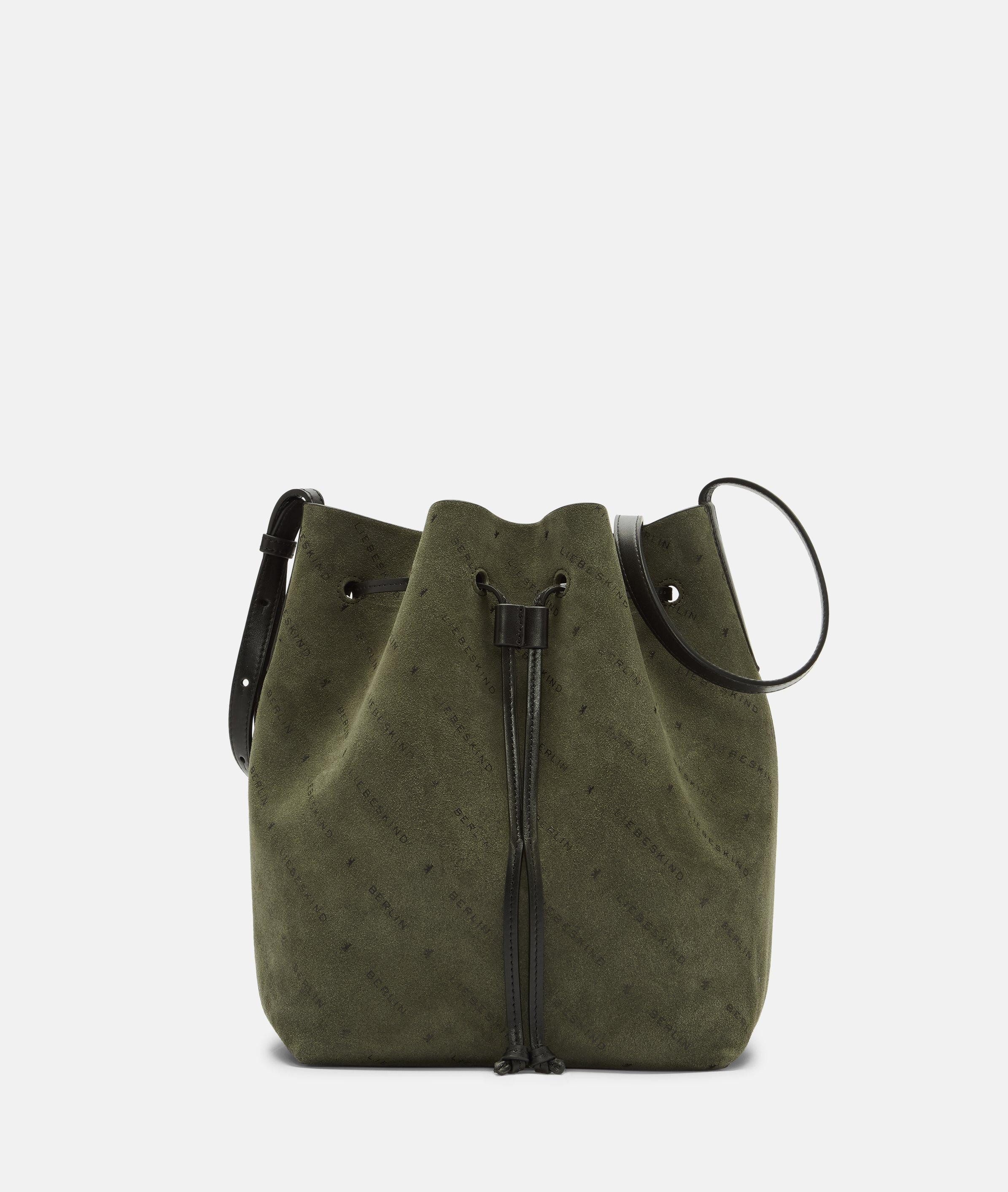Liebeskind Berlin Schultertasche Bucketbag, Umhängetasche aus Veloursleder mit Liebeskind Berlin Schriftzug
