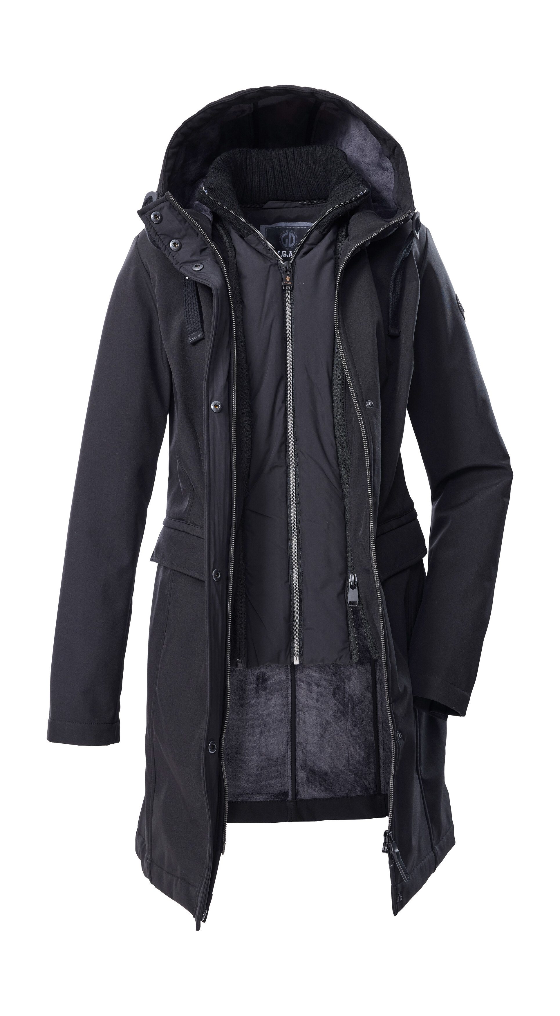 G.I.G.A. DX by killtec Softshellparka GW 79 WMN SFTSHLL PRK Damen Softshellparka: wasserabweisend, 2-Wege-Reißverschluss
