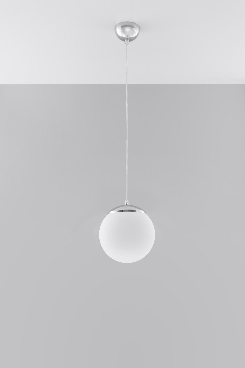 Kugelform Leuchtmittel, Pendelleuchte Ø20cm Weiß Licht-Erlebnisse Esszimmer in Chrom Schirm ohne Küchen BIANCO, Hängelampe
