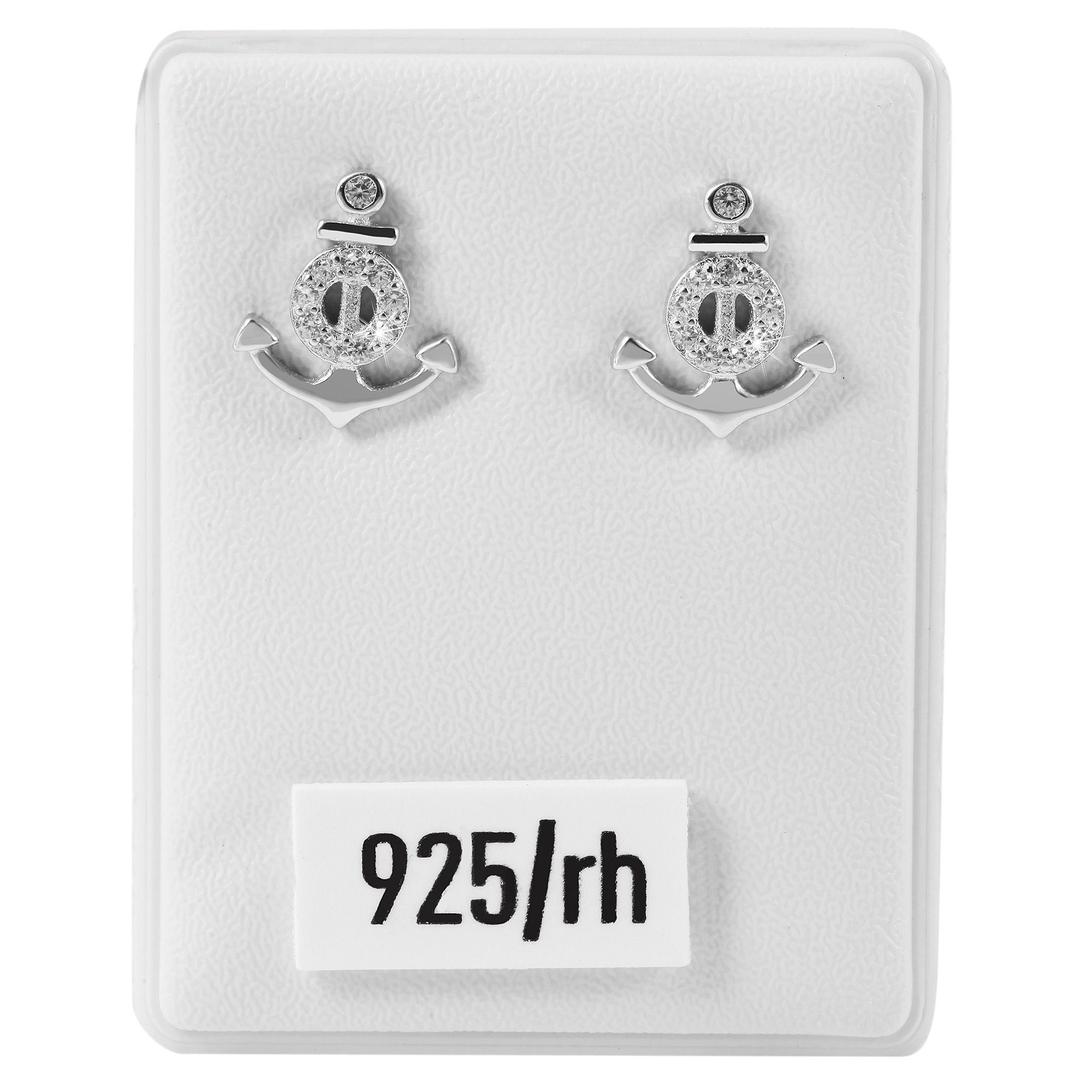 Ohrstecker 925 Adelia´s Zirkonia aus mit Paar Silber Anker Ohrstecker