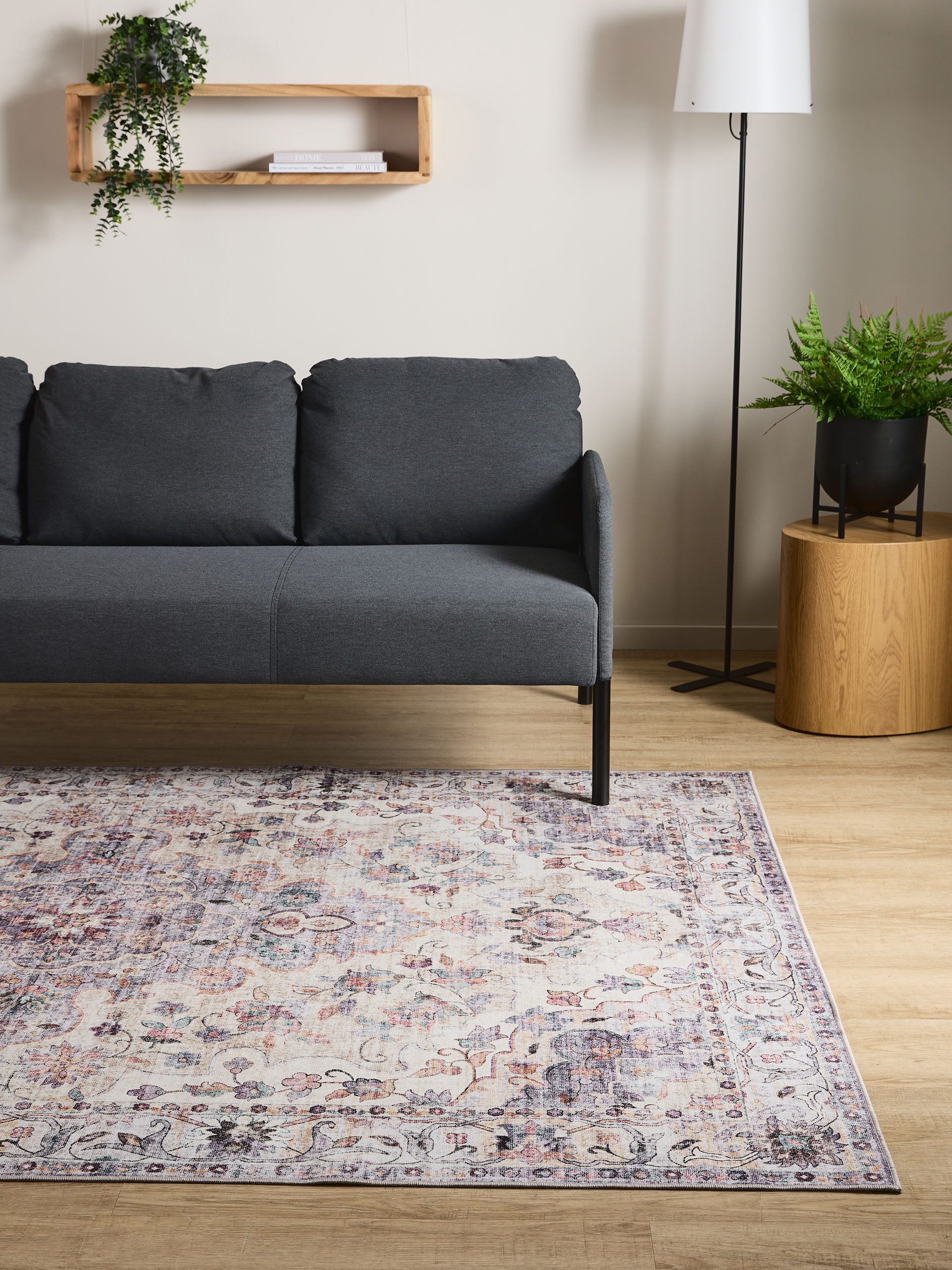 Interiyou Teppich Gent, Rechteckig, Höhe: 5 mm, Vintage Kurzflor für Wohnzimmer, Schlafzimmer, waschbar, pflegeleicht