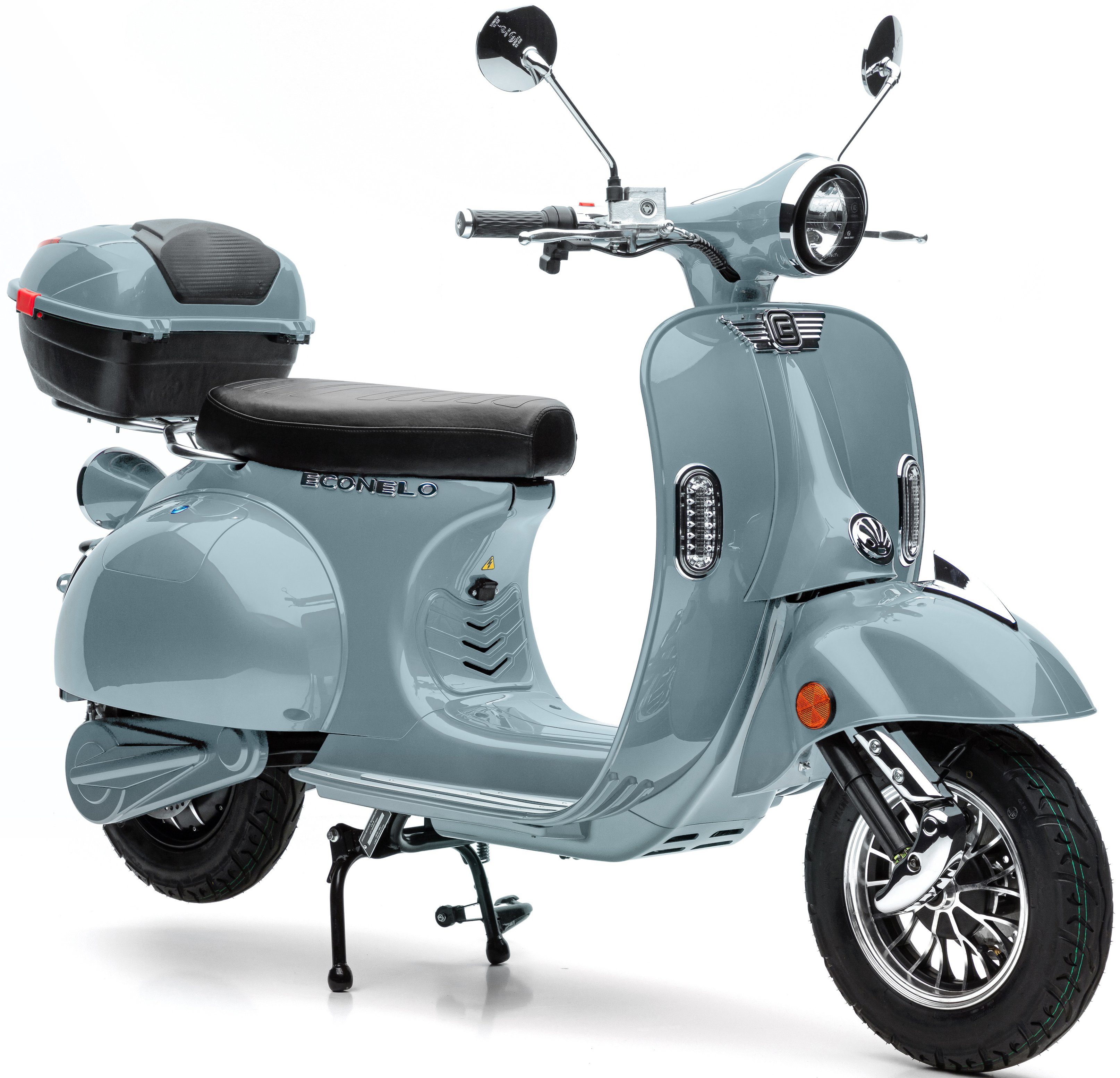E-Motorroller 2000 ECONELO CLASSIC, 45 grau Topcase;Alarmanlage W, km/h,