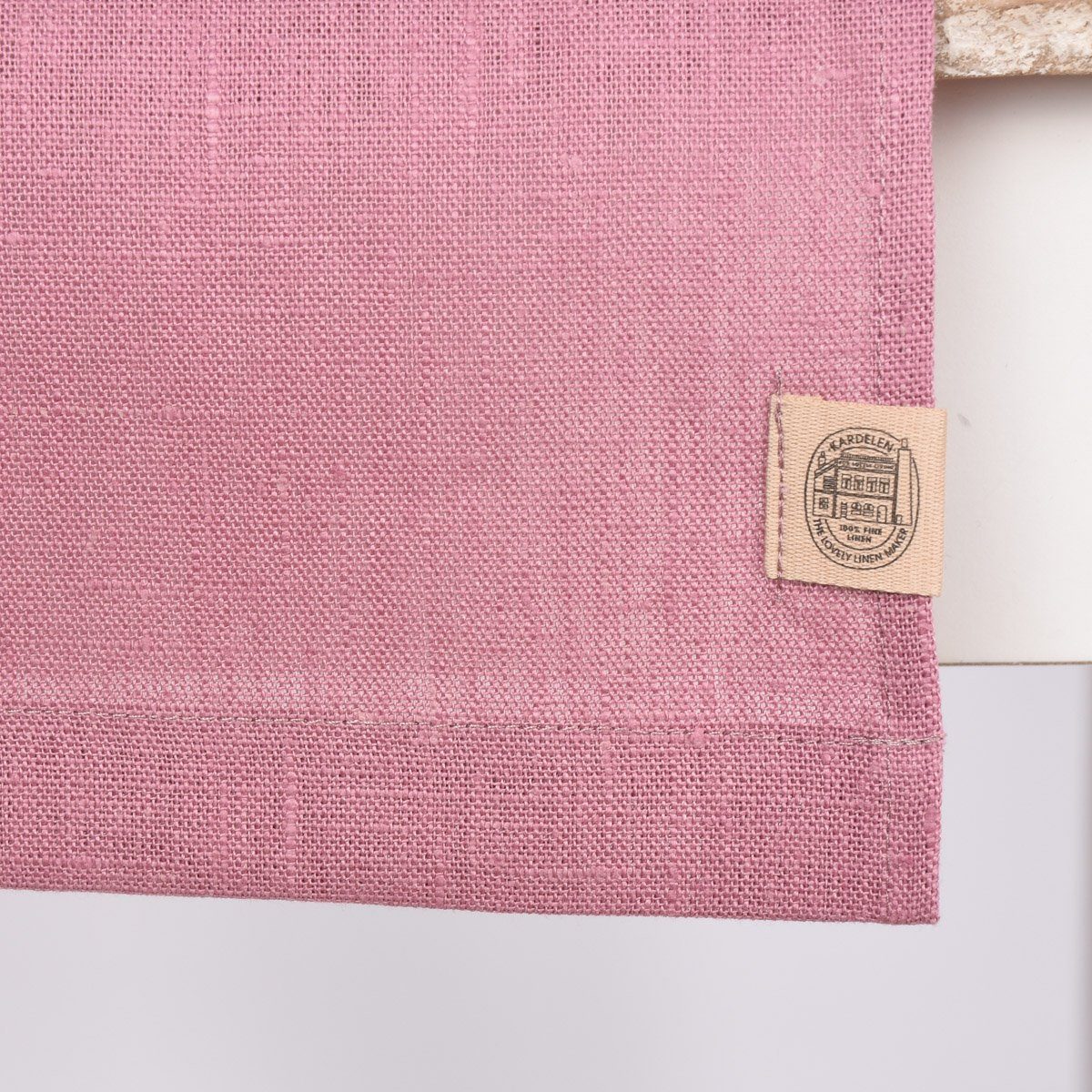 KARDELEN Tischläufer Erik aus 100% Leinen 1-lagig 47x150cm altrosa