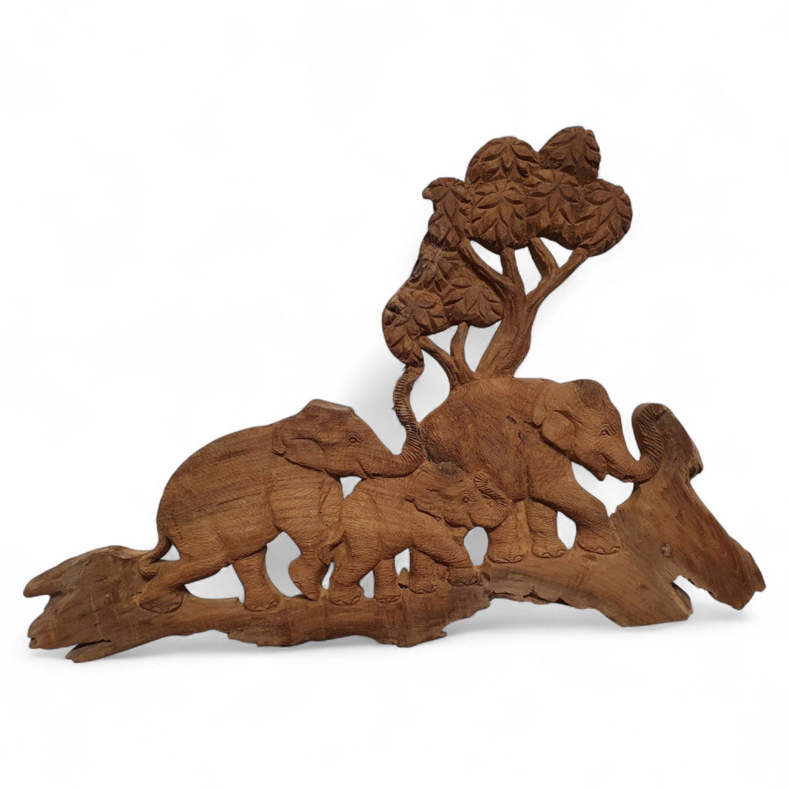 Kinaree Wandbild Elefanten Wandbild Schnitzerei, Schnitzerei, Naturprodukt, Handgefertigt, Unikate