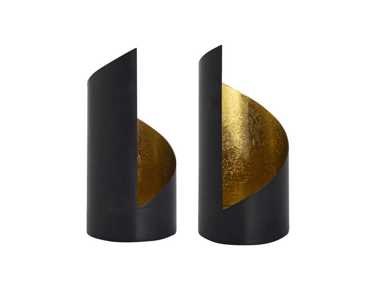 Thumbnail - tinkaro Blumentopf LAID Metallblech Teelichthalter Schwarz/Gold (1 St)