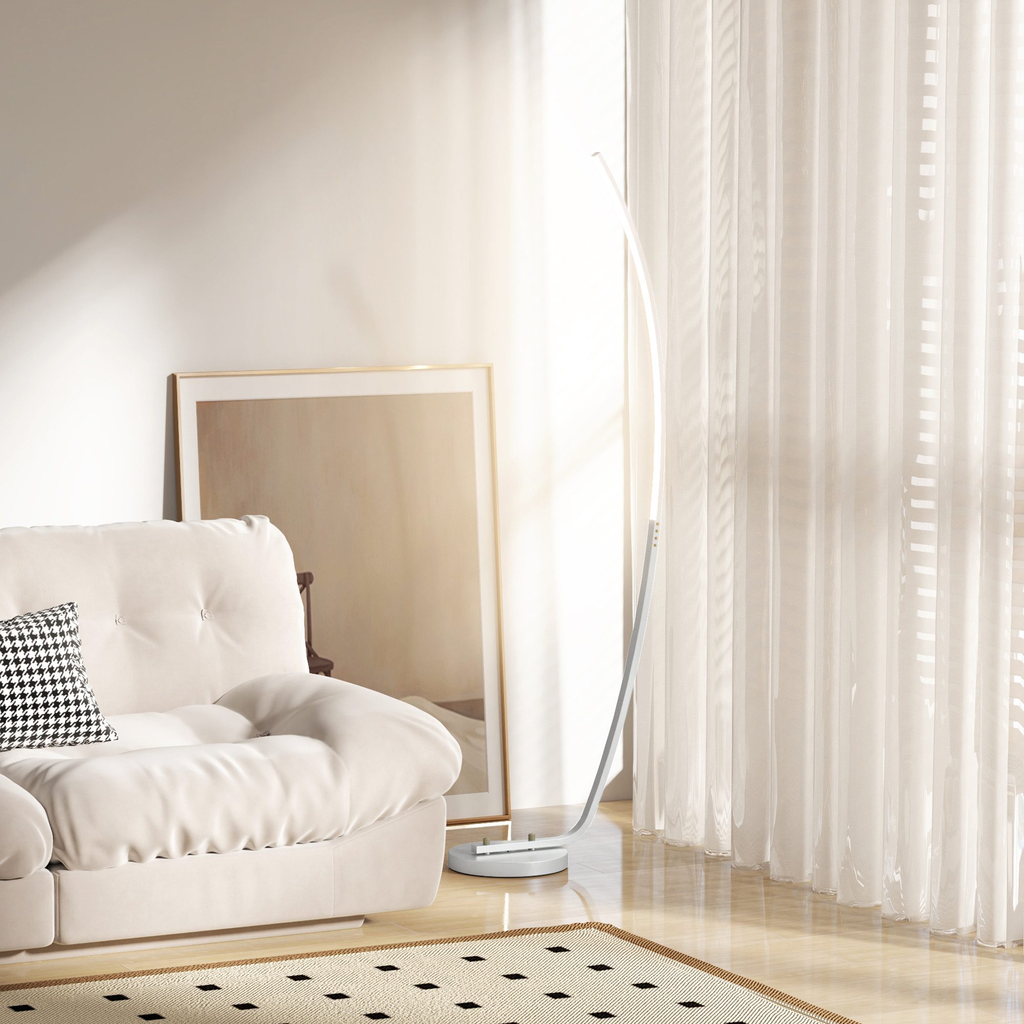 HOMCOM Stehlampe mit Fußschalter, dimmbar, Ein-,Ausschalter, LED fest integ günstig online kaufen