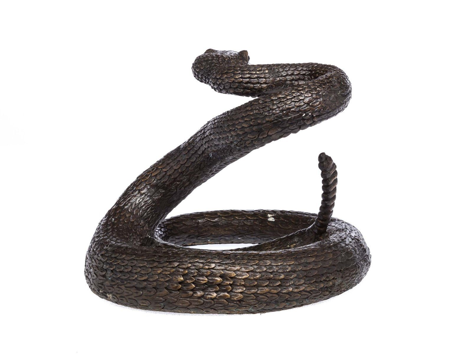 Skulptur Snake Schlange Klapperschlange an Aubaho Skulptur Bronzeskulptur Figur Bronze