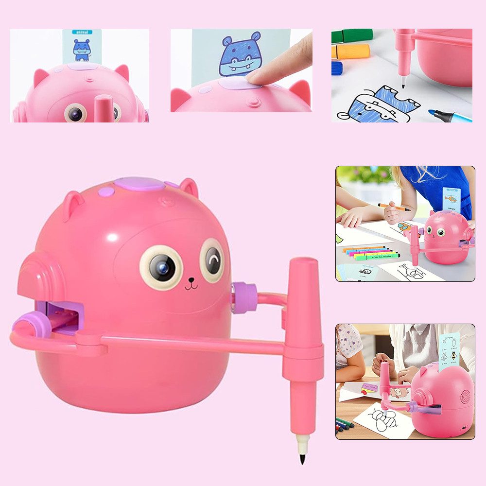 AKKEE Lernspielzeug Malroboter für Kinder, Zeichenroboter Kinder mit Stift & 100 Karten, Drawing Robot für ab 3 4 5 6 7 8 Jahre – Bild 5 von 5