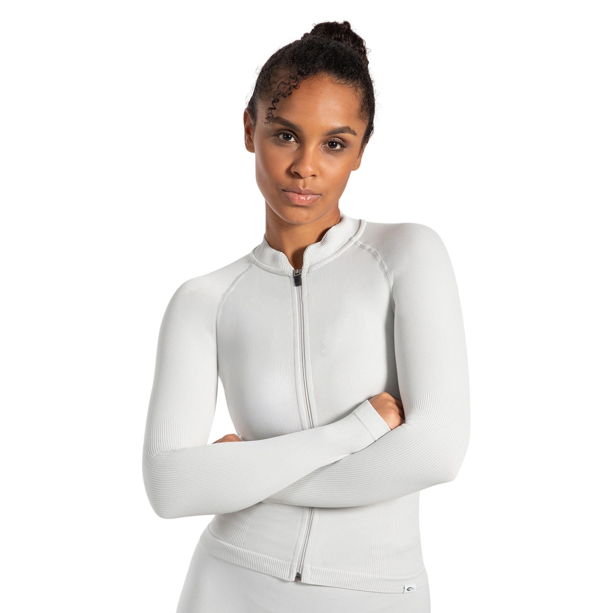 Smilodox Trainingsjacke Revia, Slim Fit Laufjacke mit Stehkragen & Daumenöffnungen, Workout Fitness Oberteil, elastisches Funktionsmaterial, Sportjacke