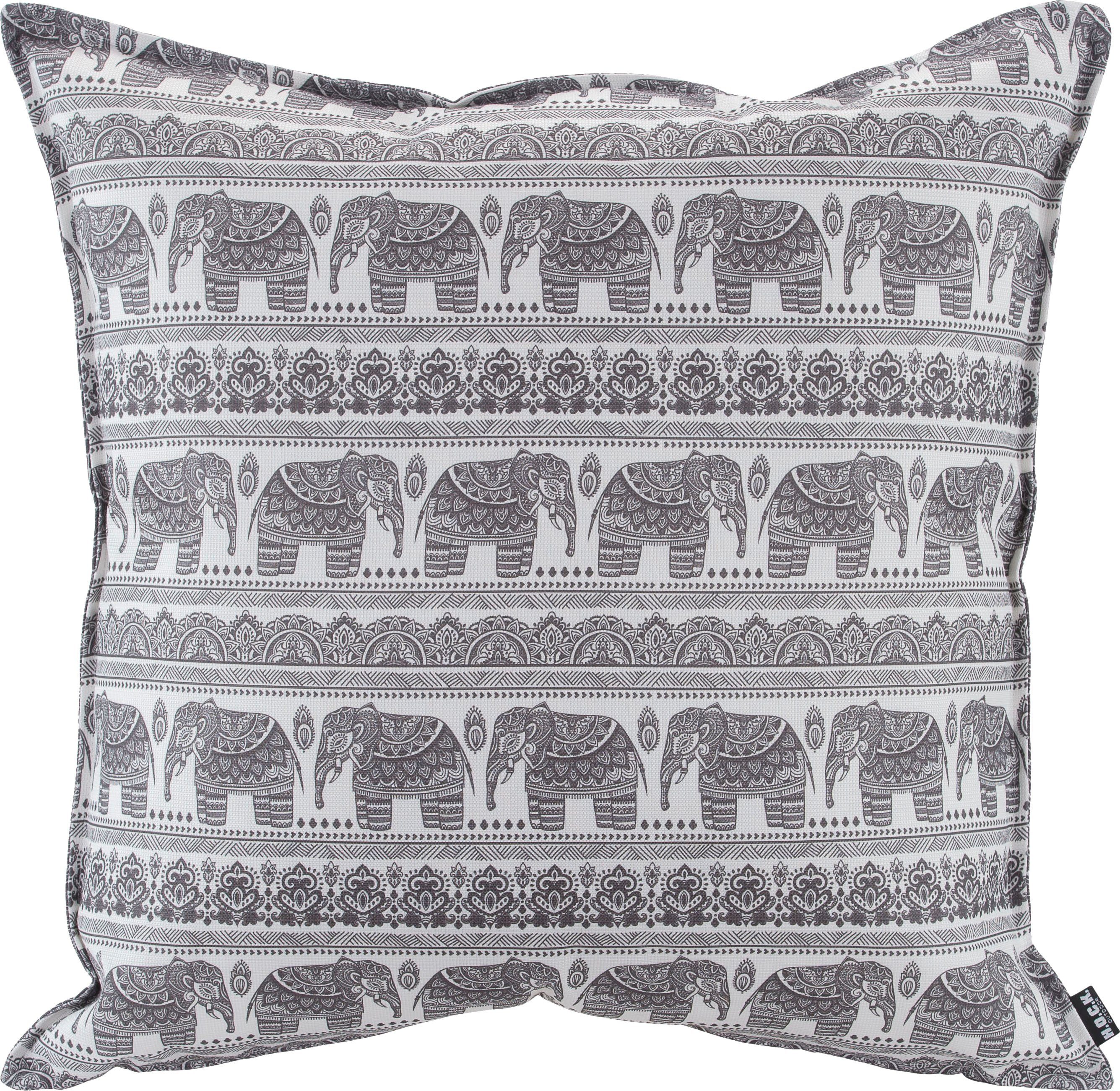 Elefant, 1 Füllung, Ethno Kissenhülle Outdoor geeignet, H.O.C.K. Stück mit Dekokissen