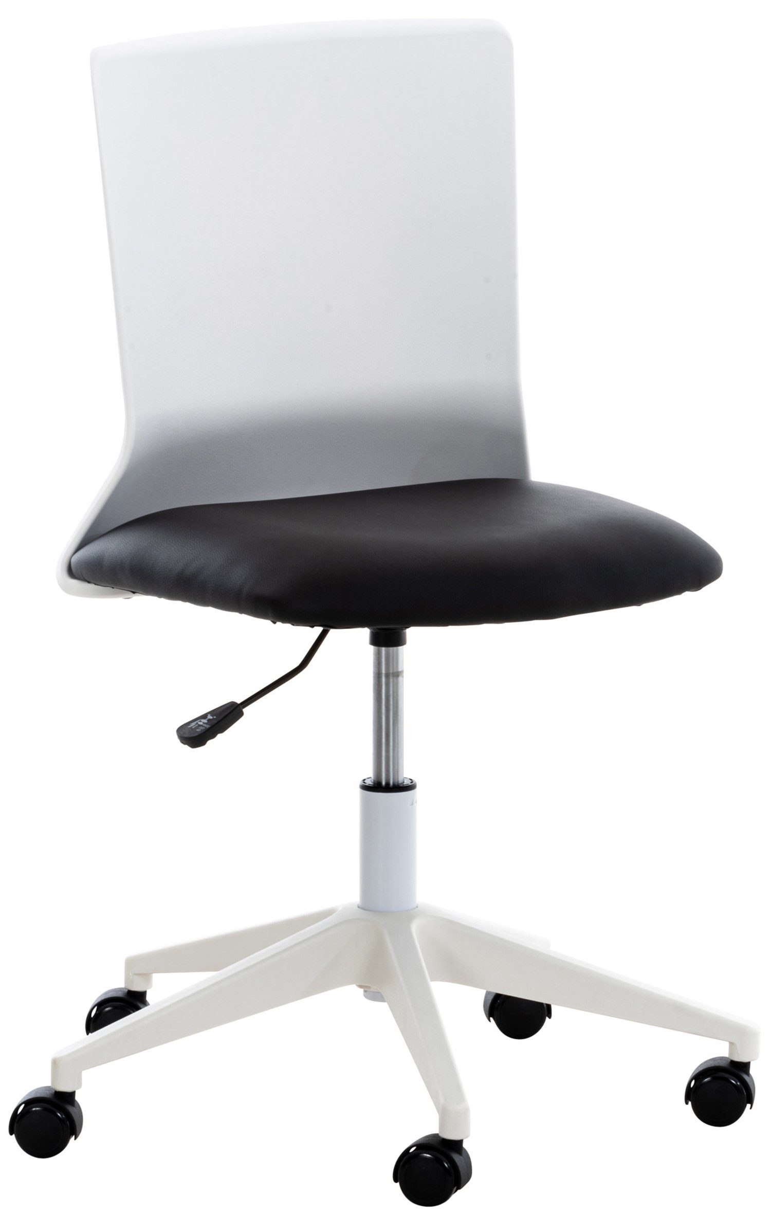 TPFLiving Bürostuhl Apollo mit bequemer Rückenlehne - höhenverstellbar und 360° drehbar (Schreibtischstuhl, Drehstuhl, Chefsessel, Bürostuhl XXL), Gestell: Kunststoff weiß - Sitzfläche: Kunstleder schwarz