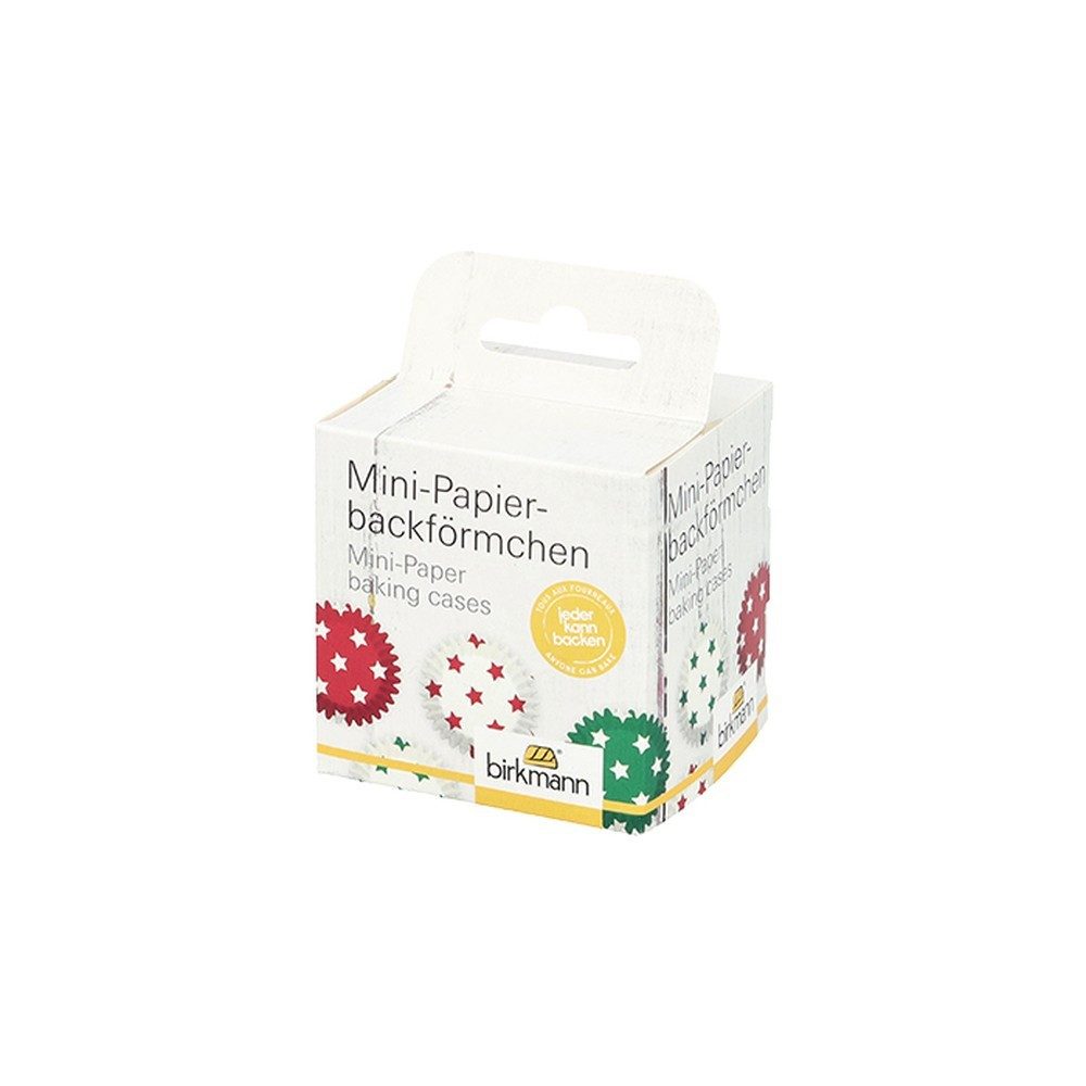 RBV Birkmann Backform Mini Papierbackförmchen Sterne 4,5 cm 100 Stück, Sterne Design in drei Farben