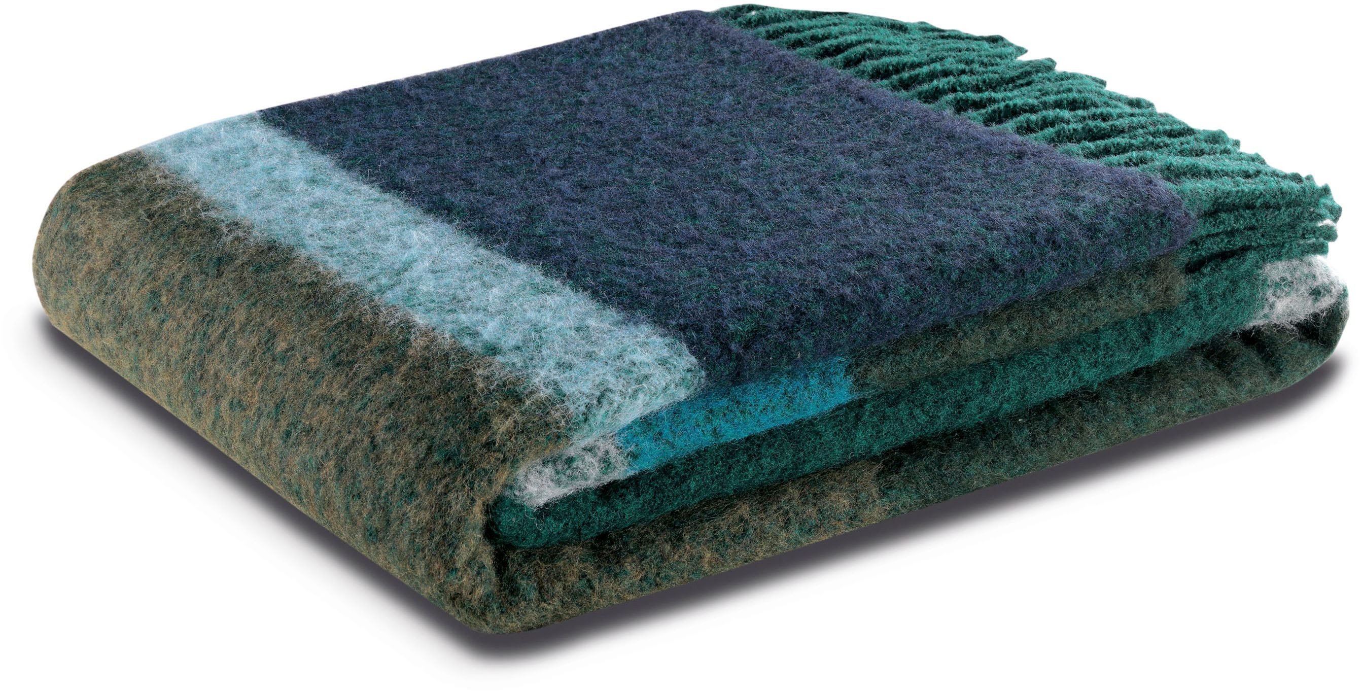 Plaid Flausch Look mit hochwertigen Fransen, Biederlack, Flausch-Optik