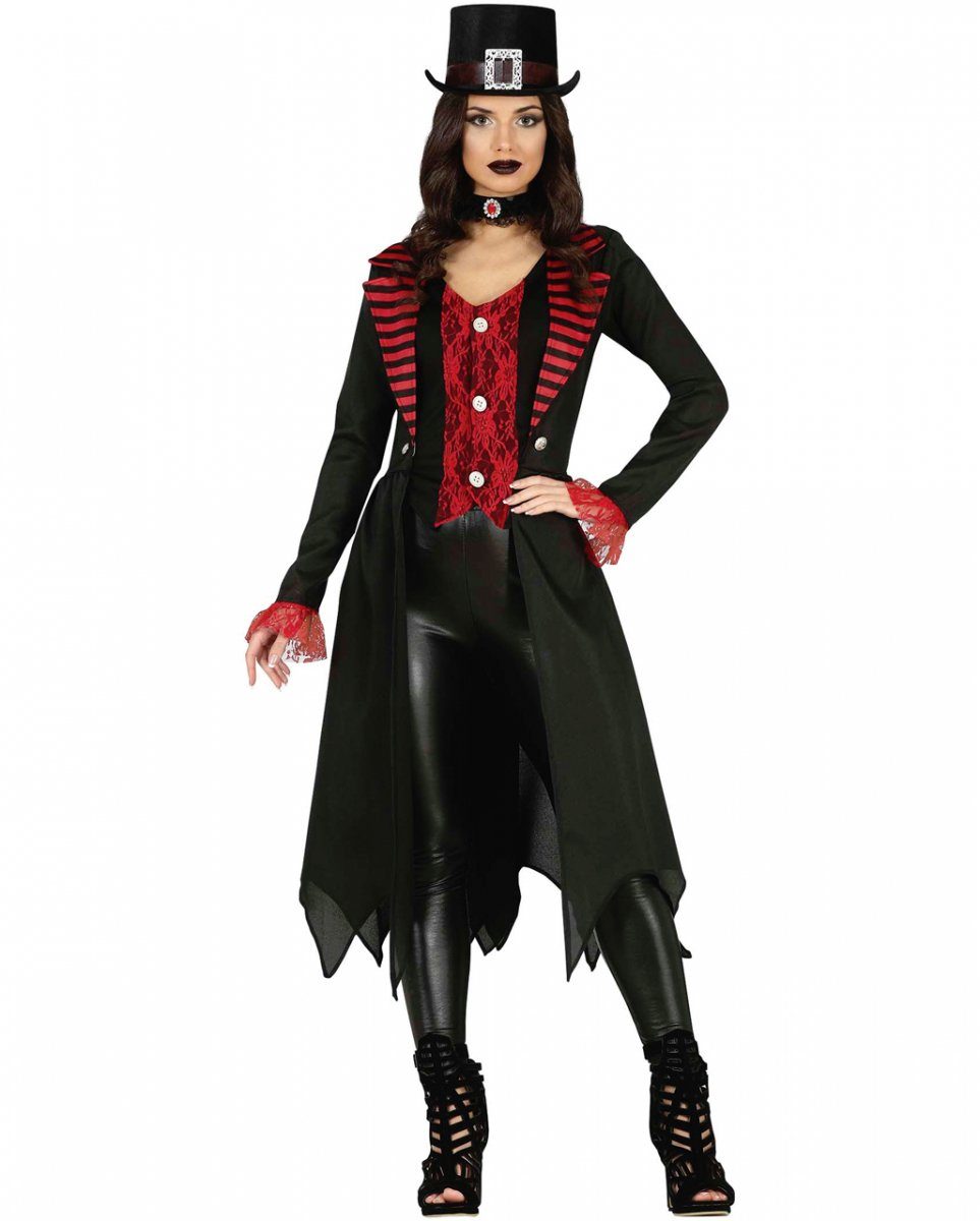 Vampir-Kostüm Edles Gothic Vampiress Halloween Kostüm für Damen