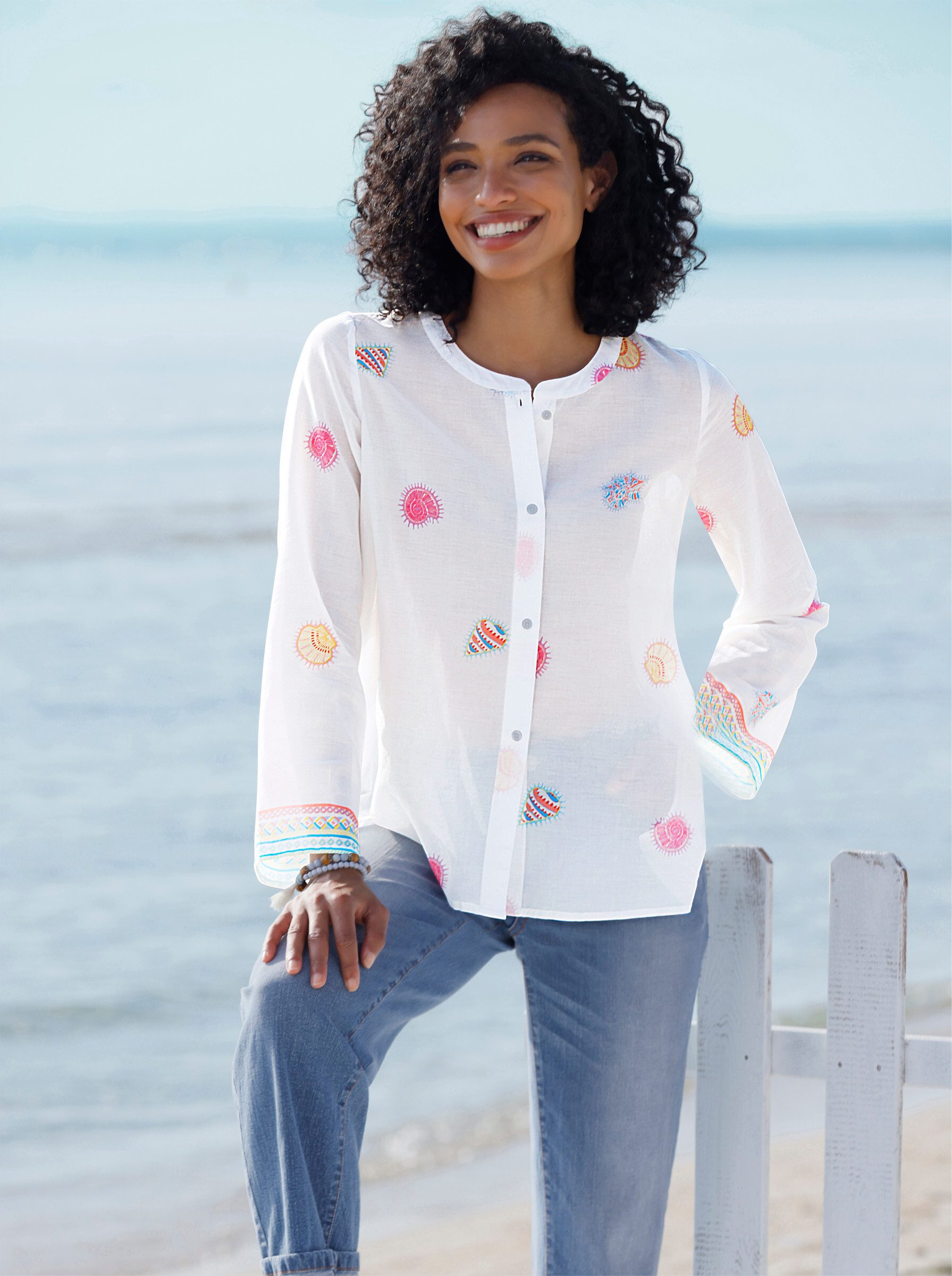 heine Klassische Bluse Druckbluse Langarm