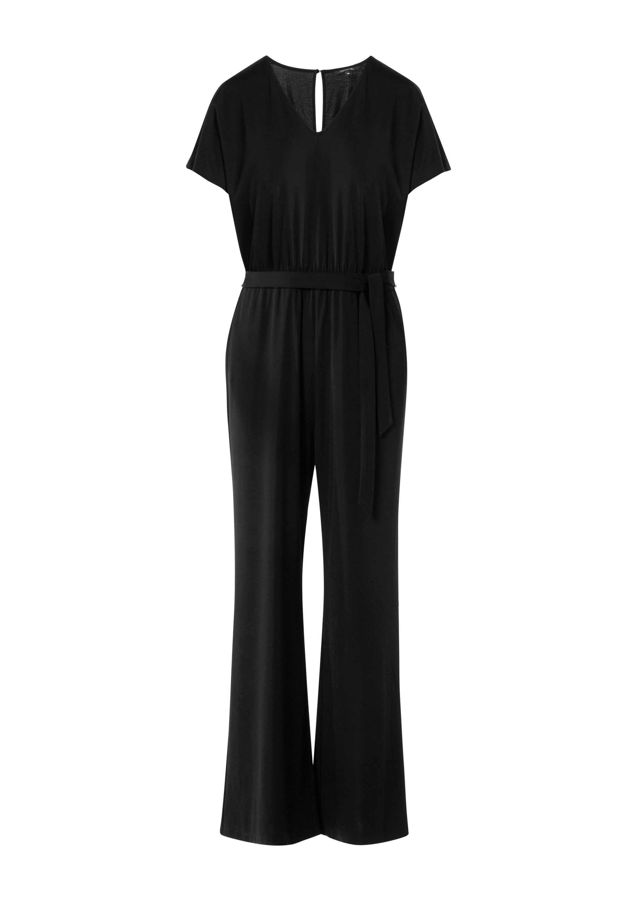 comma Jumpsuit Overall Jersey-Overall mit Taillengürtel im Loose Fit günstig online kaufen