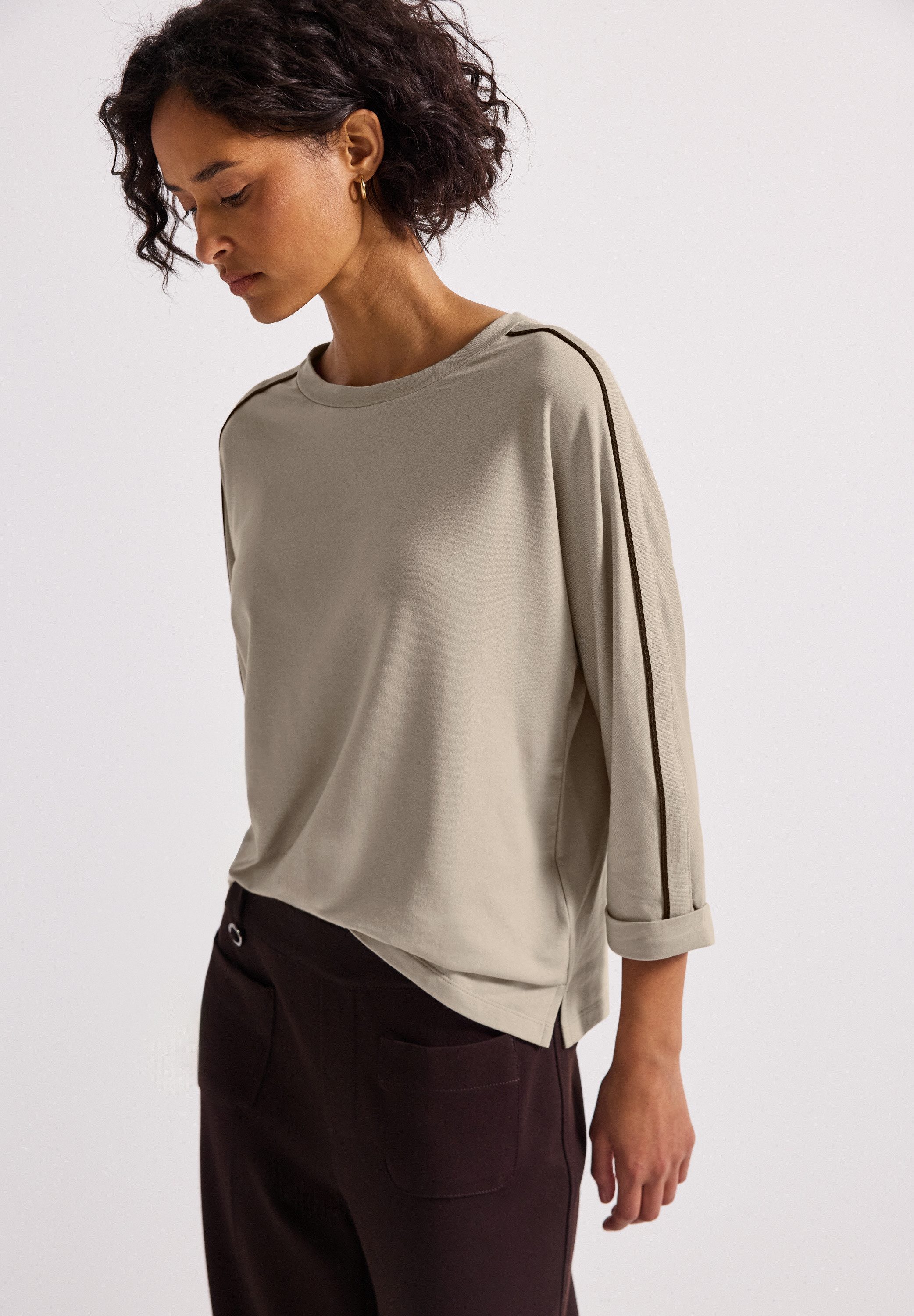 STREET ONE 3/4-Arm-Shirt mit Galonstreifen günstig online kaufen