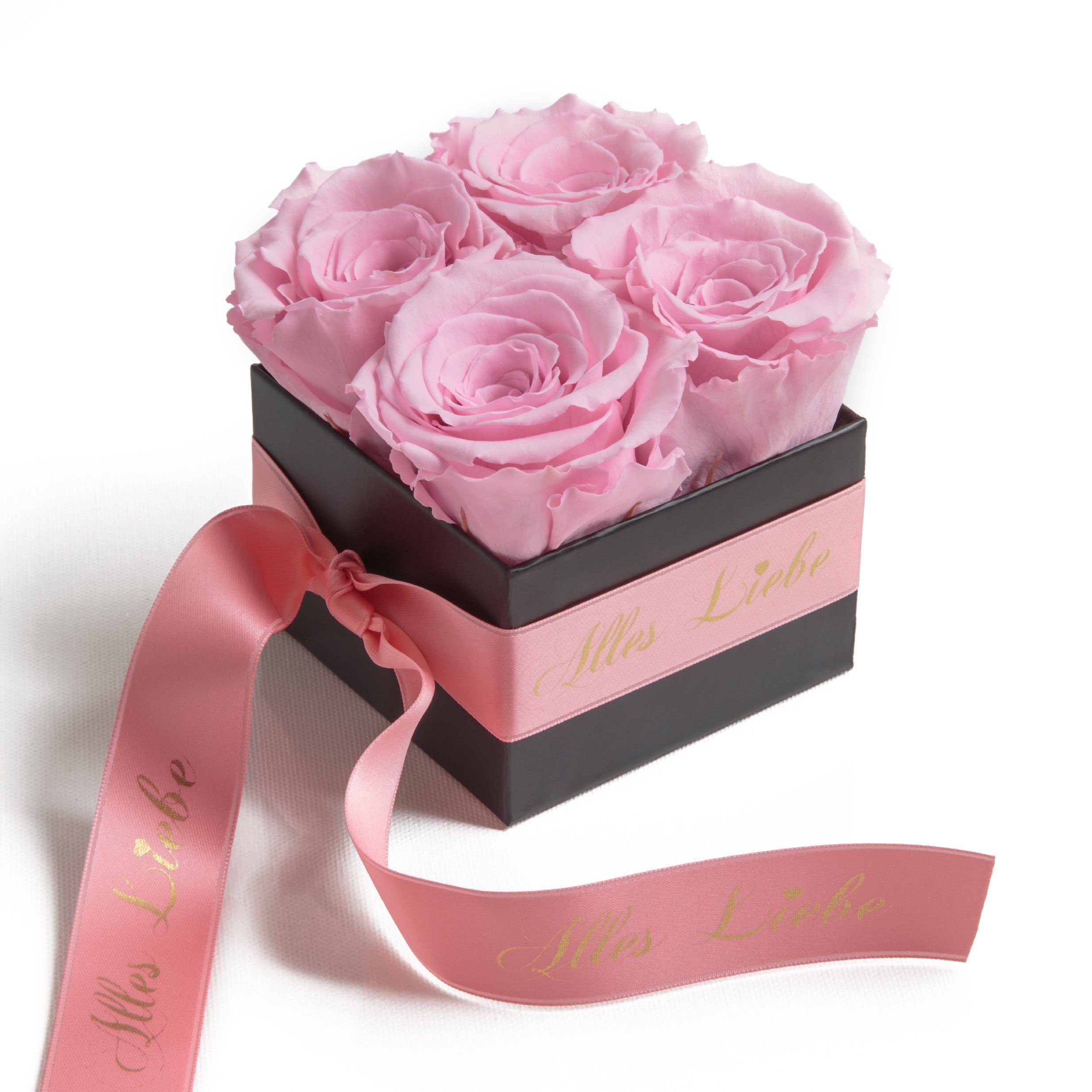 Kunstblumenstrauß Alles Liebe Rosenbox Infinity Rosen günstig online kaufen