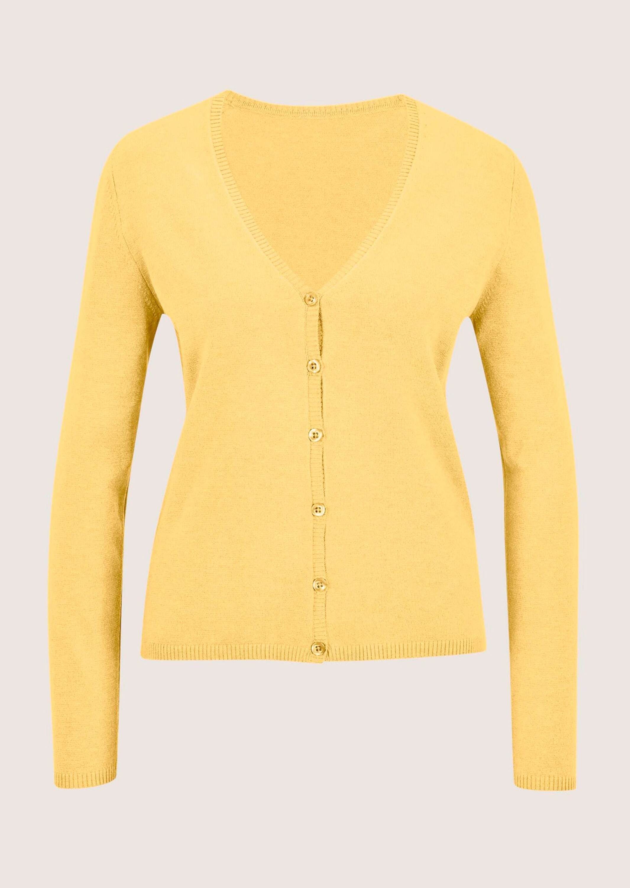 MADELEINE Strickjacke Langarm Jacke im Feinstrick mit V-Ausschnitt Elegante, dünne Jacke mit Knopfverschluss, aus Modal