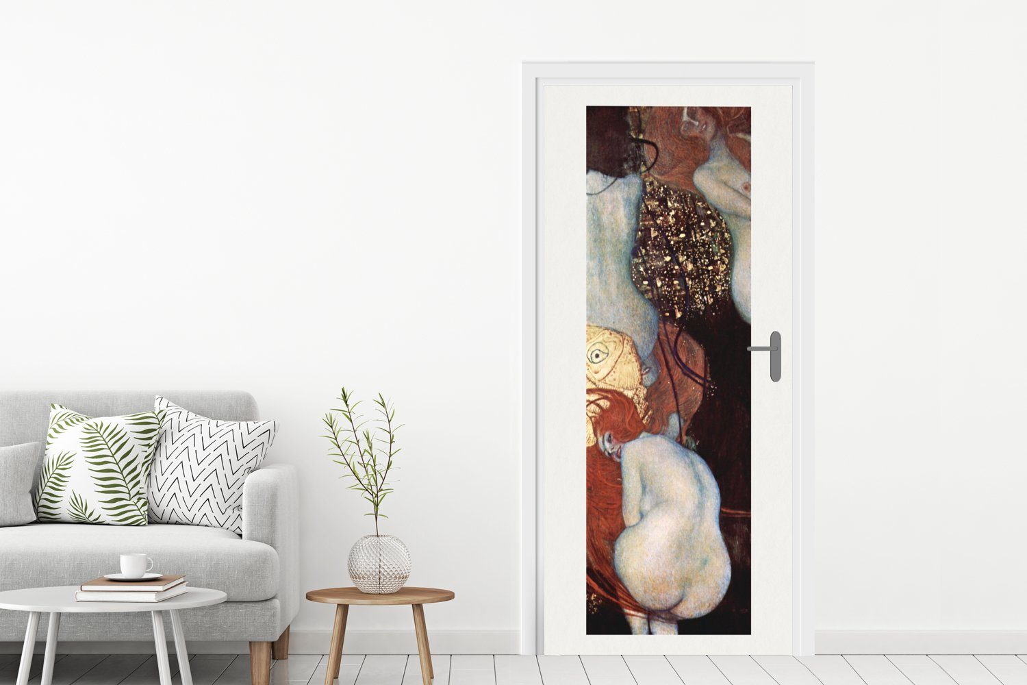 Tür, 75x205 Türtapete Klimt, cm St), für Gustav Fototapete (1 - MuchoWow Türaufkleber, bedruckt, Goldfisch Matt,
