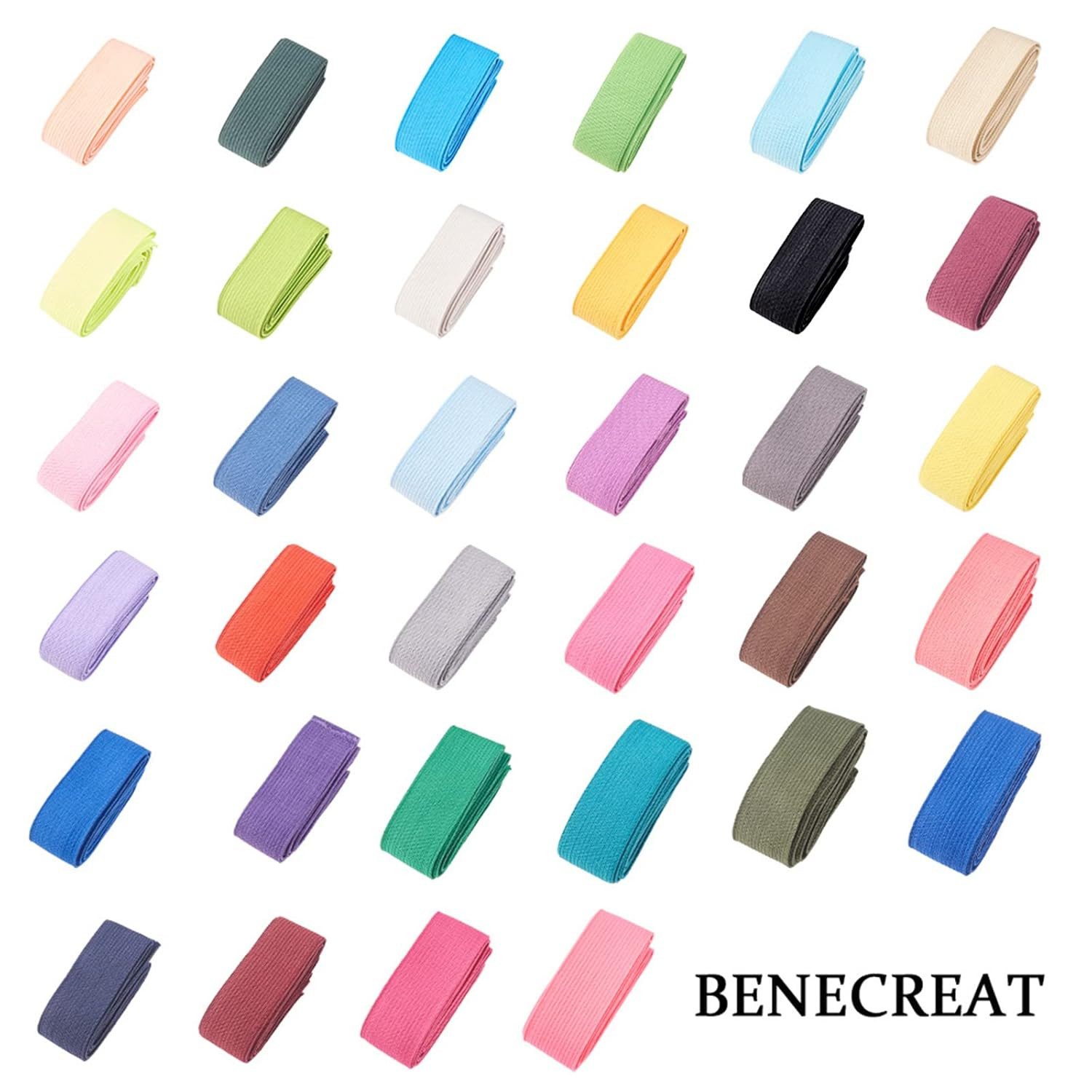 Benecreat Gummiband 34er Pack Gummiband 25 mm breit, 34 m elastisches Nähband in 34 Farben, 34 Farben, 25 mm breit, elastisch, dehnbar und vielseitig einsetzbar – Bild 5 von 5