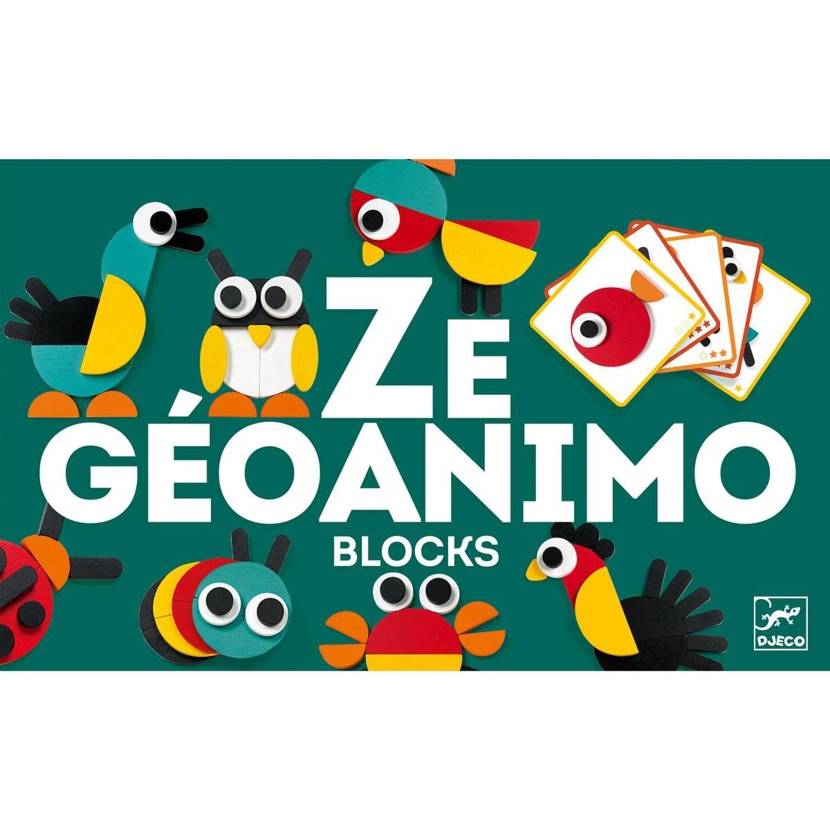 DJECO Spiel Legespiel Ze Geoanimo 30 Teile ab 3 Jahren für Kinder, Legespiel Ze Geoanimo 30 Teile ab 3 Jahren, Legespiel