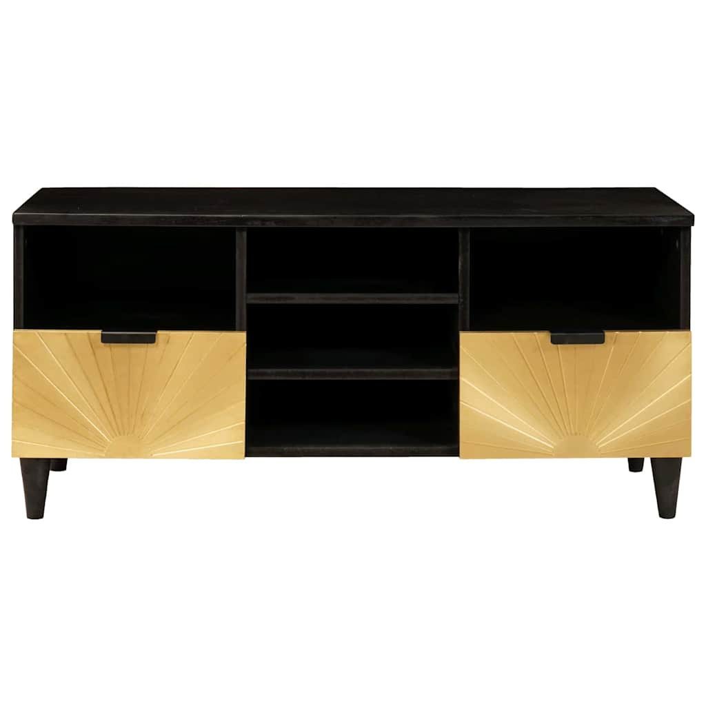 vidaXL TV-Schrank TV-Schränk Schwarz und Gold 100 x 33 x 46 cm Holzwerkstoff (1-St)