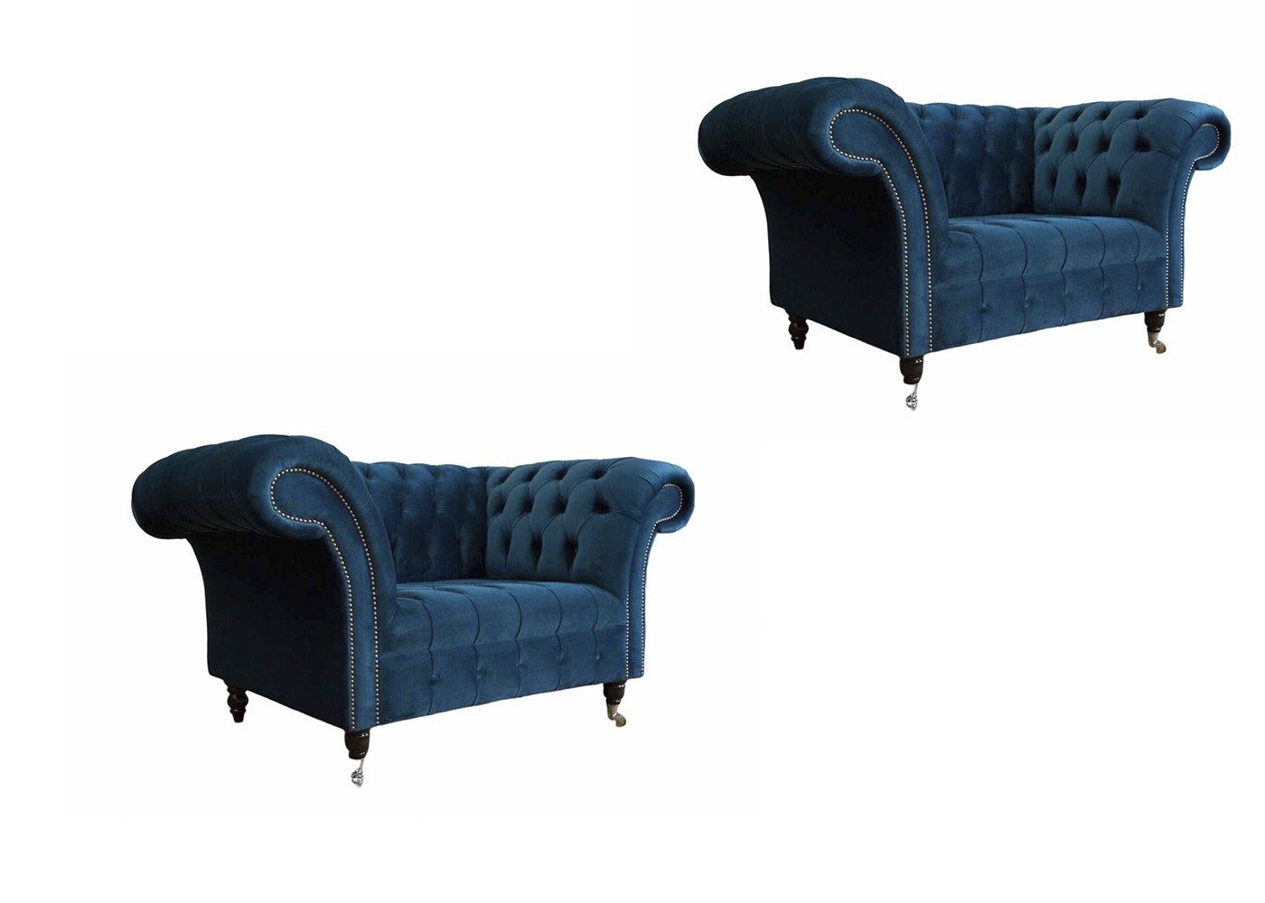 Xlmoebel Chesterfield-Sessel Luxus Sessel Set 2x Einsitzer 2tlg. für stilvolles Wohnen (2-St), Made in Europa