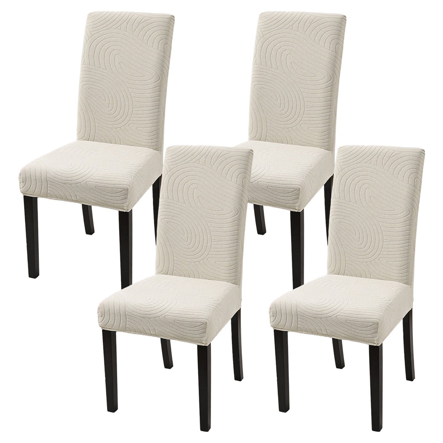 Refttenw Sesselhusse Stretch Esszimmerstühle Elastisch Stuhlbezug Wasserdichte Чехлы на стулья, M in Übergröße, 4-er Set für Bankett,Küche,Party