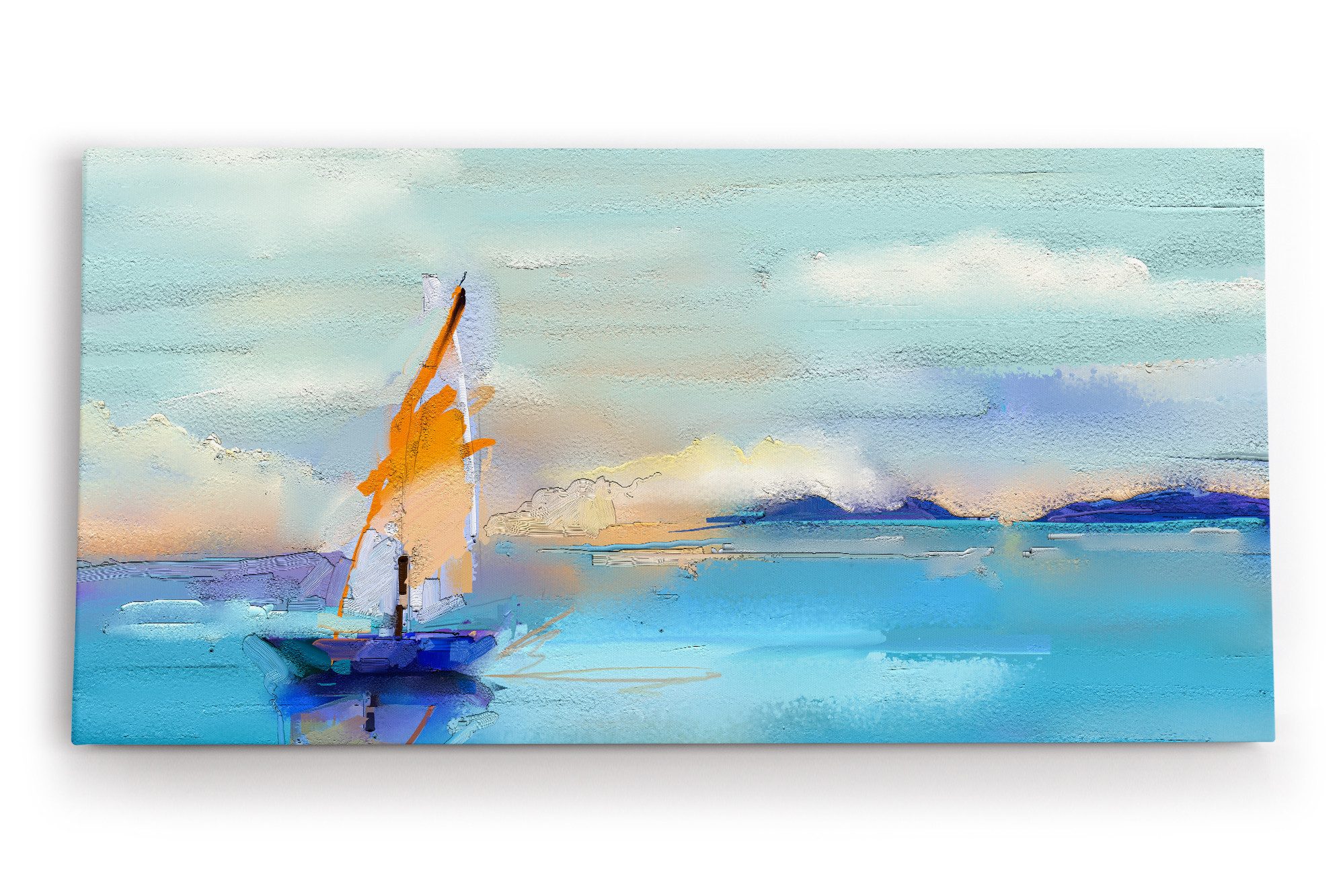 möbel-direkt.de Leinwandbild Segelboot Segelschiff Meer Abstrakt Horizont günstig online kaufen