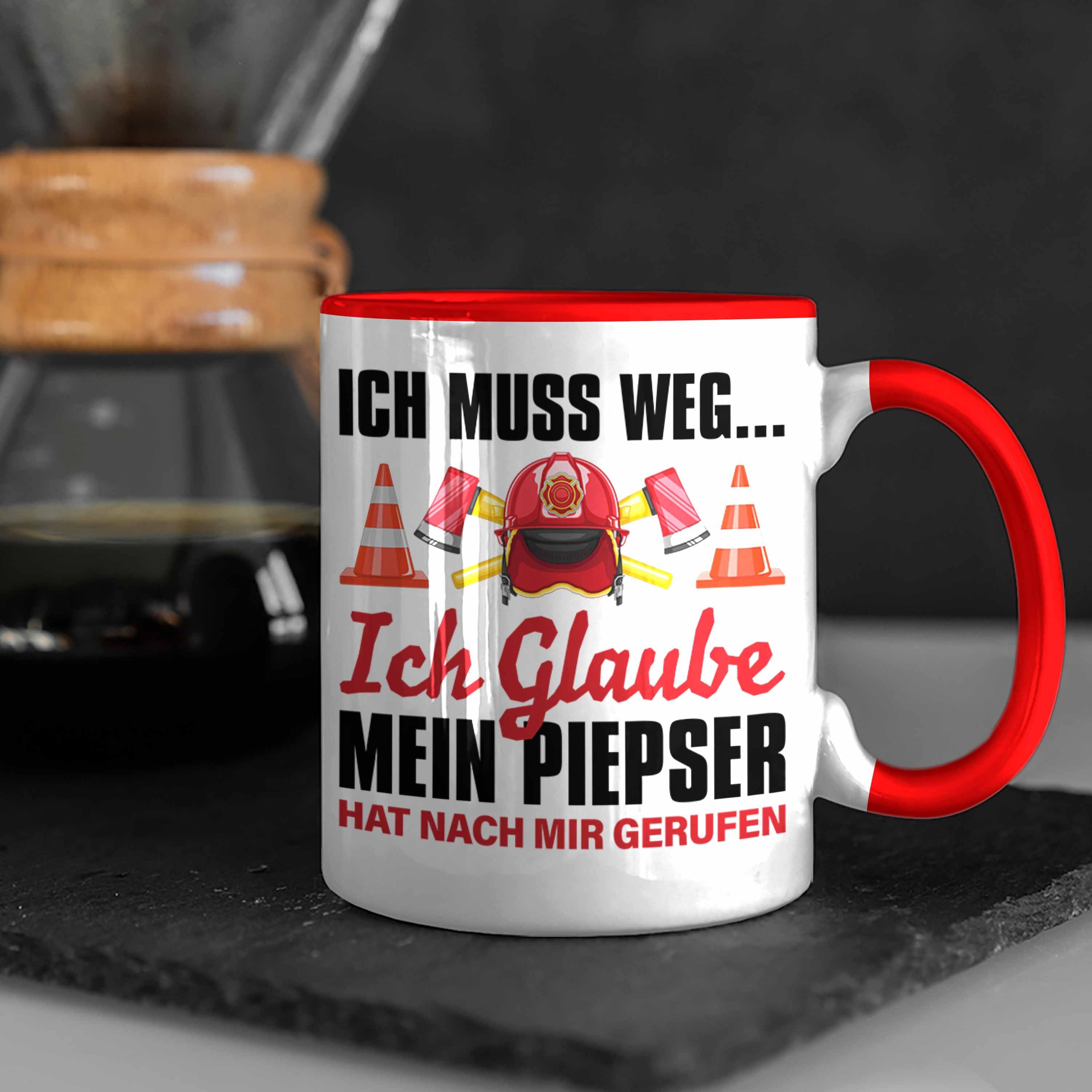 Geburtstag Trendation - Rot Spruch Trendation Männer Geschenk Feuerwehr Tasse für Tasse Feuerwehrmann