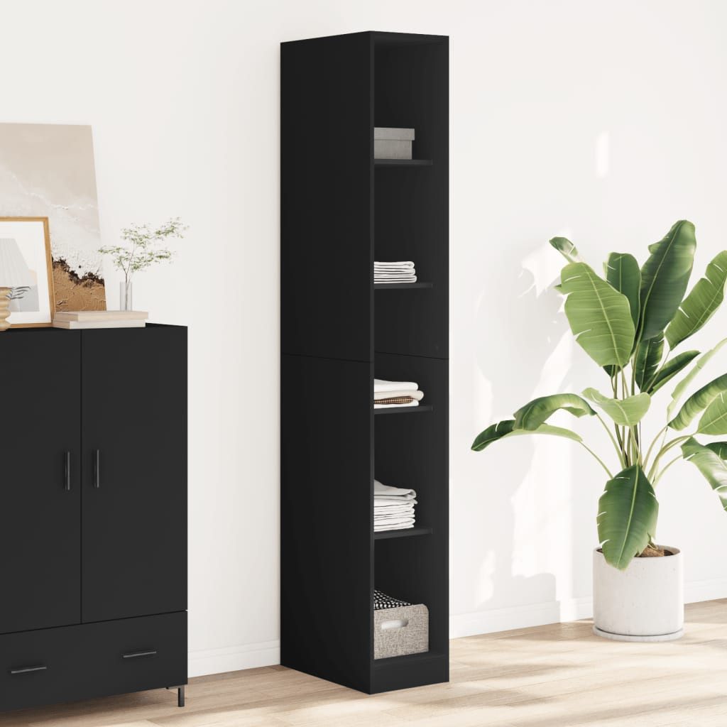 vidaXL Schrankmodule Kleiderschrank Schwarz 30x50x200 cm Holzwerkstoff günstig online kaufen
