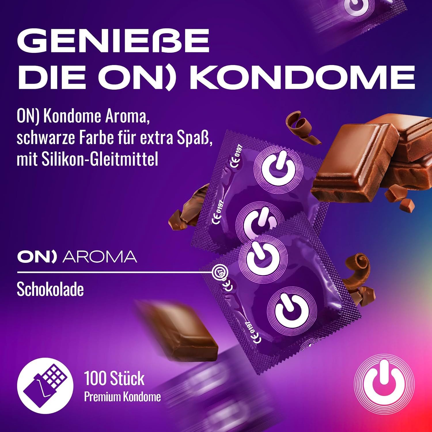ON Condoms Kondome verschiedene Sorten Premium Preservative, Natur, extra dünn, gerippt, stimulierend, aromatisiert