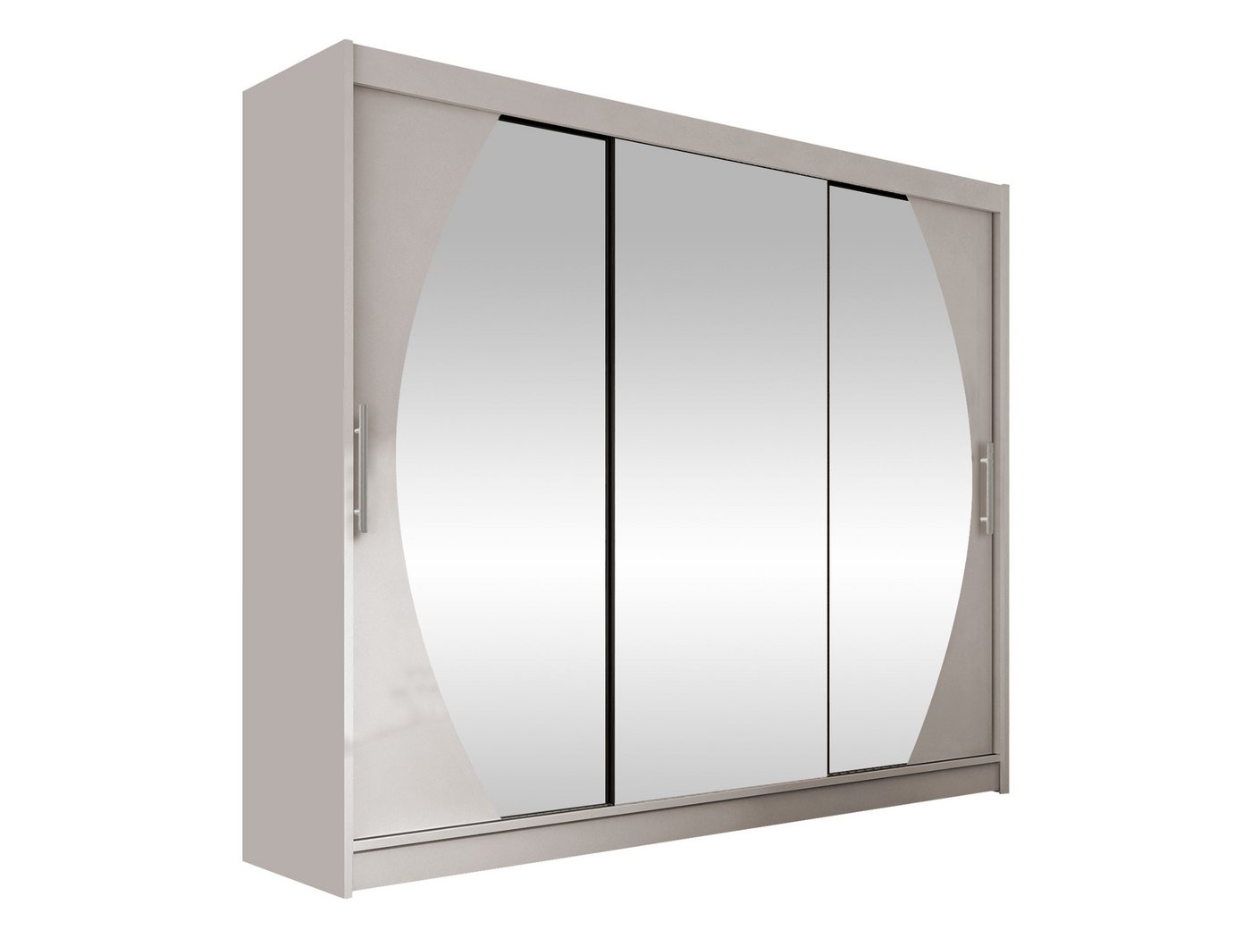 MIRJAN24 Kleiderschrank Aston V (mit Frontspiegel, Schiebetüren) Garderobe mit 3-türig, Schwebetürenschrank, 250x215x58 cm