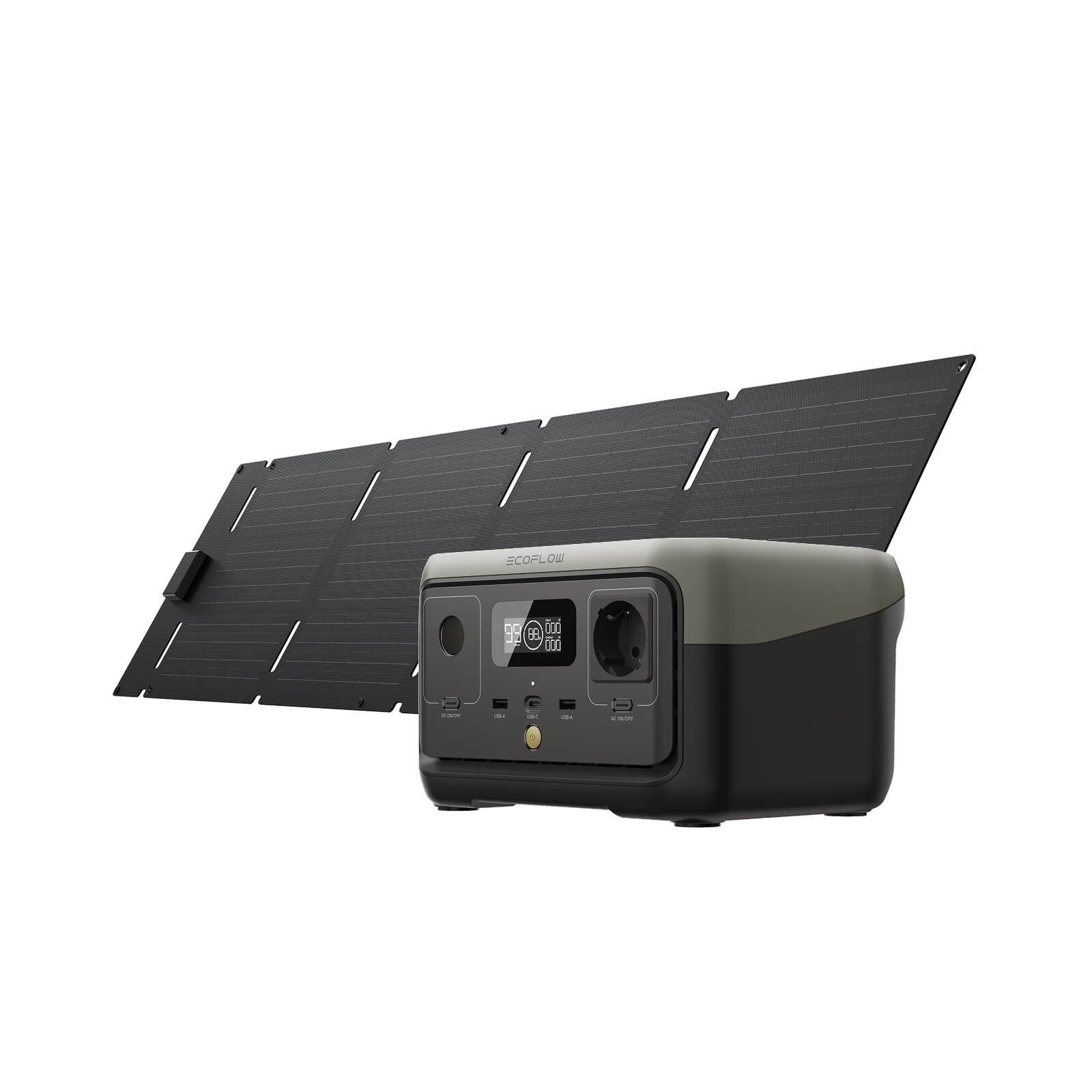 Ecoflow EF ECOFLOW Powerstation RIVER 2, 256Wh Solargenerator, 600W Leistung Powerstation EcoFlow River 2 ECOFLOW RIVER 2 Tragbare Powerstation, 256 Wh LFP Batterie, bis zu 600 W Leistung, Schnellladung in 1 Stunde Solargenerator 80000 mAh, X-Boost Funktion (bis zu 600 W), X-Stream Schnellladung