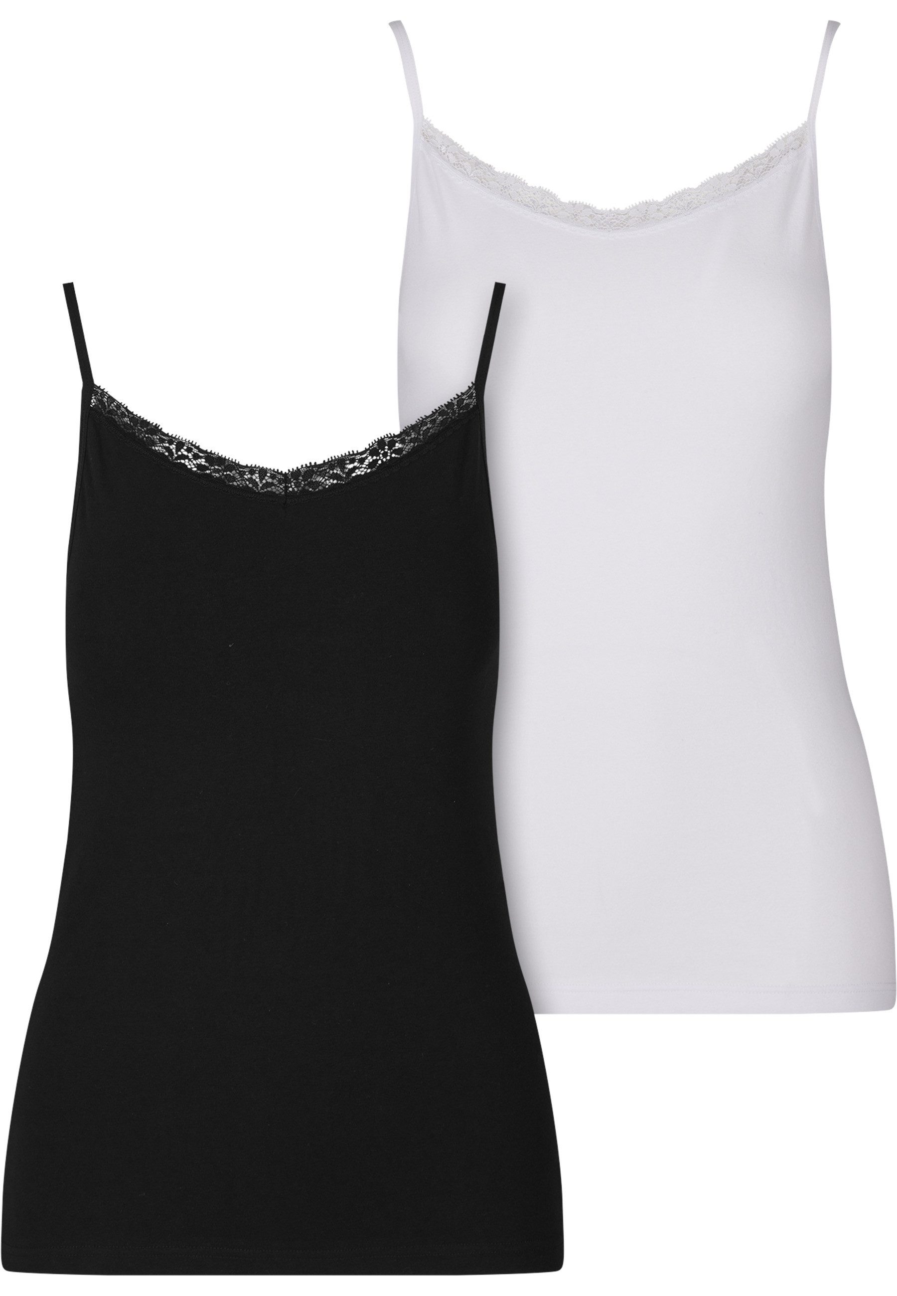 Urban Classics Achseltop Urban Classics Ladies Basic Tank Top Cotton Lace 2-Pack