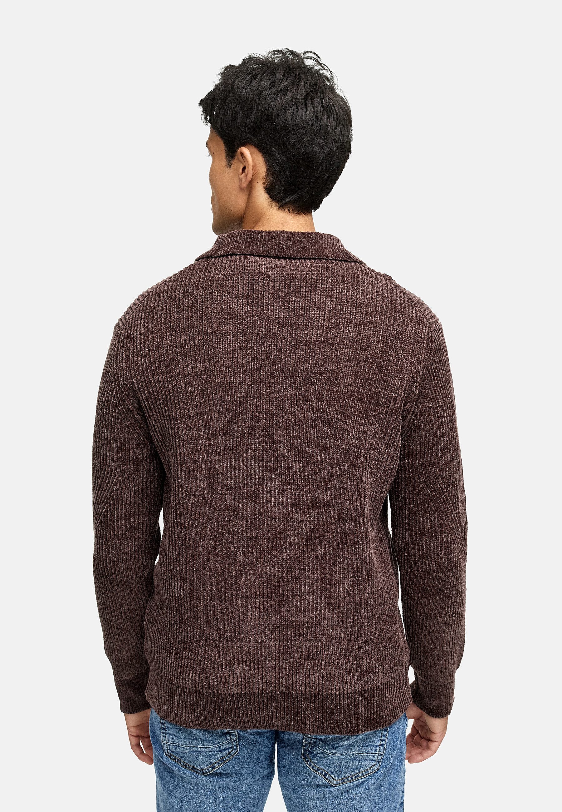 Indicode Strickpullover Herren INHunch Half Pullover Herrenpullover Strickpullover mit halbem Reißverschluss und Stehkragen