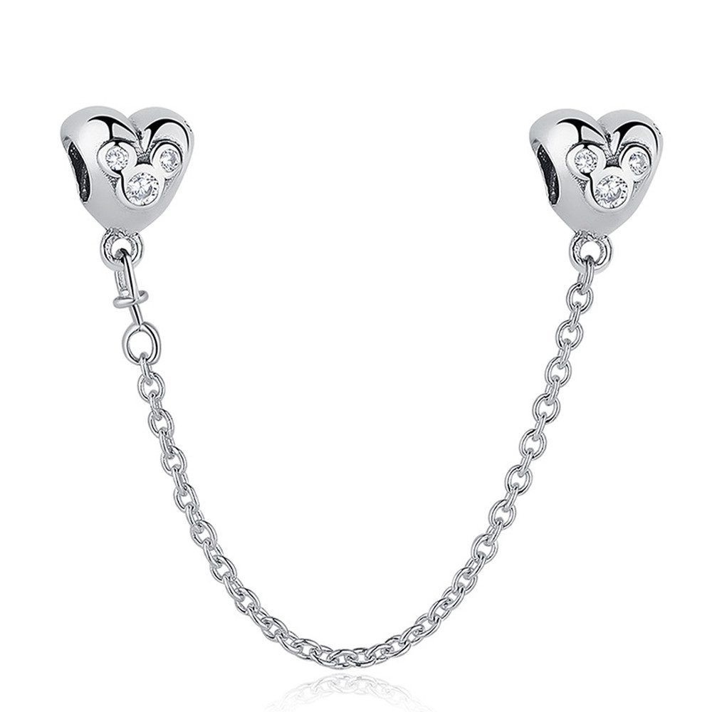 PANDACHARMS Bead Herzen mit Steinen Sicherheitskette günstig online kaufen