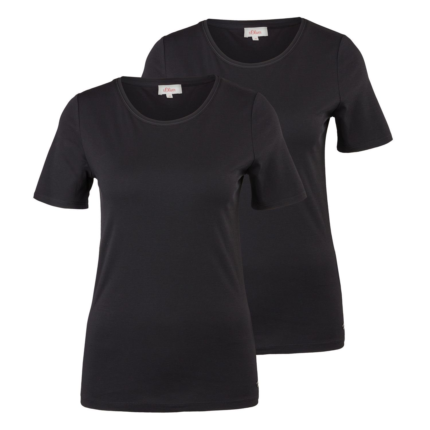 Slim Fit, softer Qualität, Single-Jersey Stück aus Schwarz 2 Basic s.Oliver T-Shirt