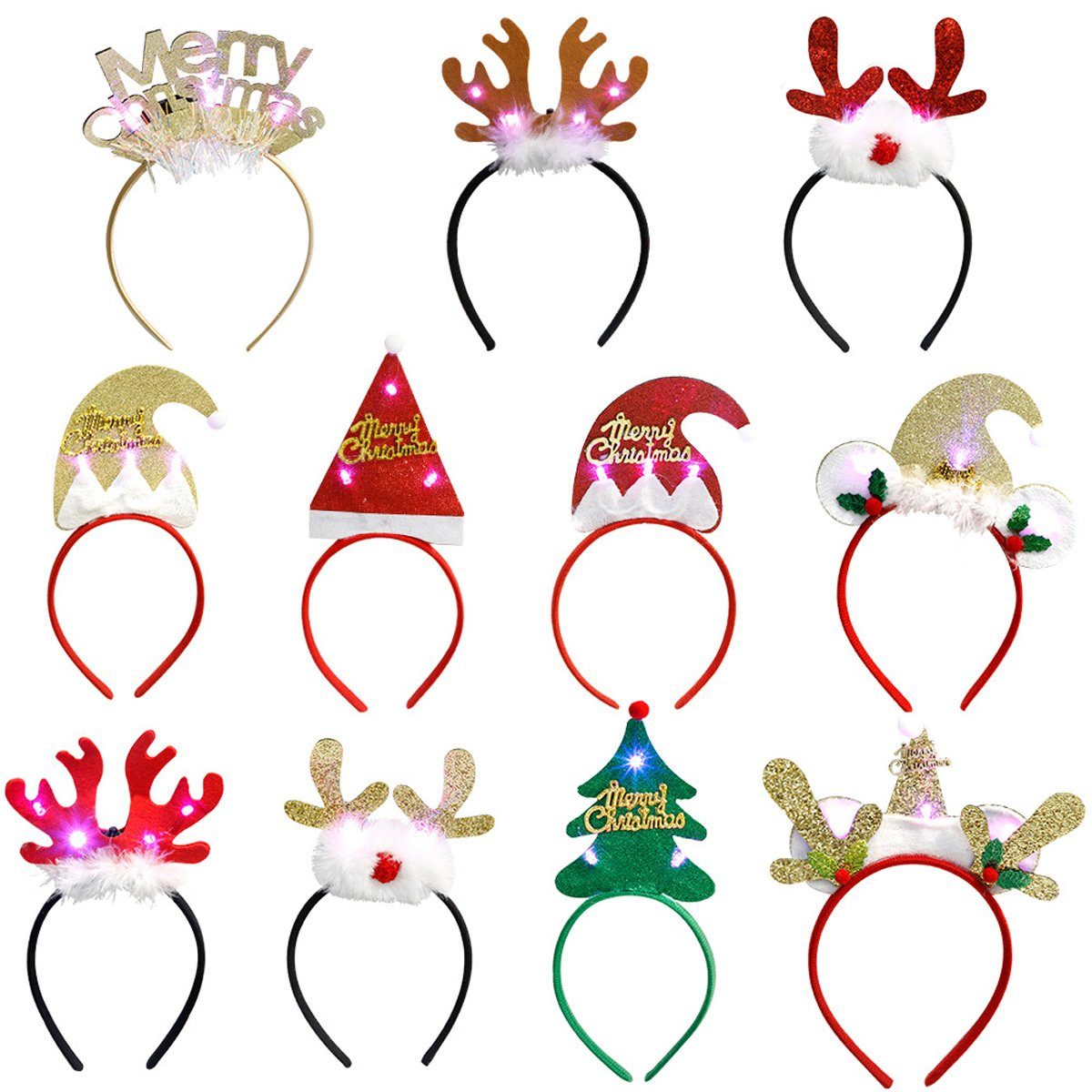 Jormftte Haarband Weihnachts Haarreif,Weihnachtsfeier Hut,Kopfbedeckung,für Party