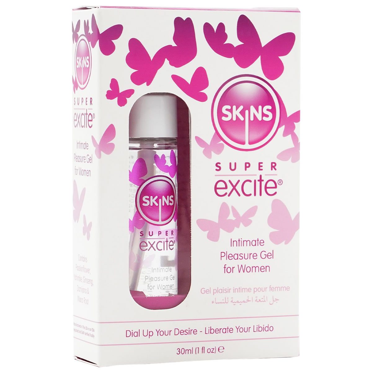 Skins Stimulationsgel Super Excite - Clitoral Stimulation Gel, Packung mit 30ml, 1-tlg., stimulierendes Gel mit anregenden Inhaltsstoffen