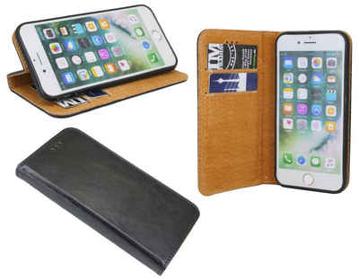 cofi1453 Handyhülle »Echtleder Tasche Flip Case Schwarz« Samsung Galaxy S7 Edge, Schutzhülle Handy Wallet Cover mit Kartenfächern, Standfunktion