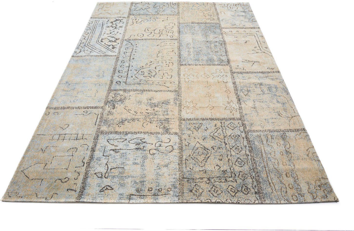 GALLERY M branded by Musterring Teppich Patch, rechteckig, Höhe: 5 mm, Flachgewebe, Wohnzimmer