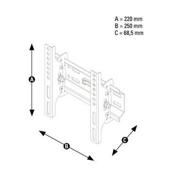 Thomson TV Wandhalterung, neigbar, 25 - 117 cm (10“ – 46), 32", 43" TV-Wandhalterung, (bis 46 Zoll, Integrierte Wasserwaage)