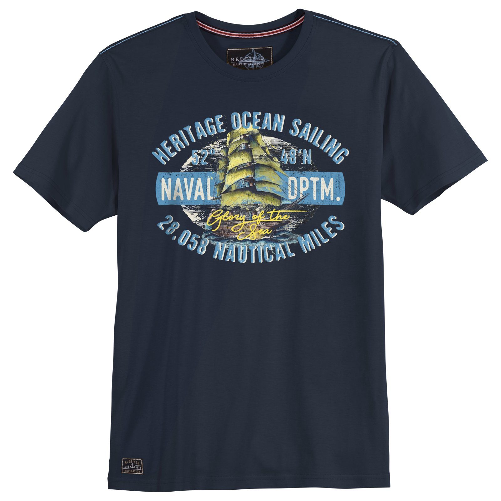 Print Naval Größen Redfield DPTM navy Herren Rundhalsshirt T-Shirt Große redfield