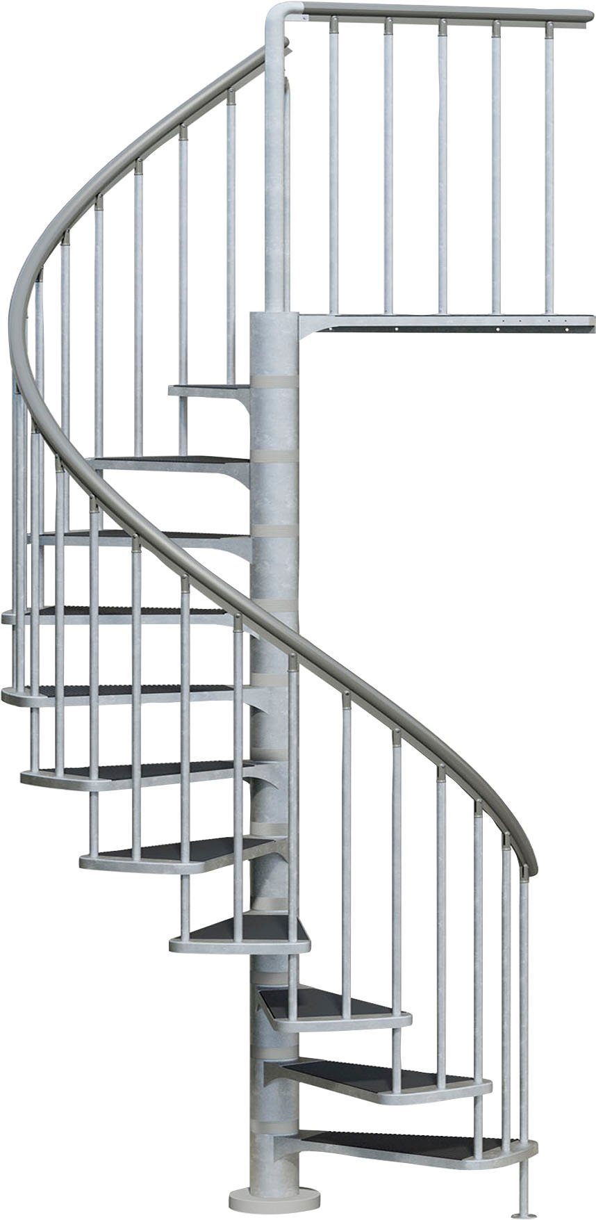Dolle Außentreppe Gardenspin, für Geschosshöhen bis 329 cm, Stufen offen, Metall