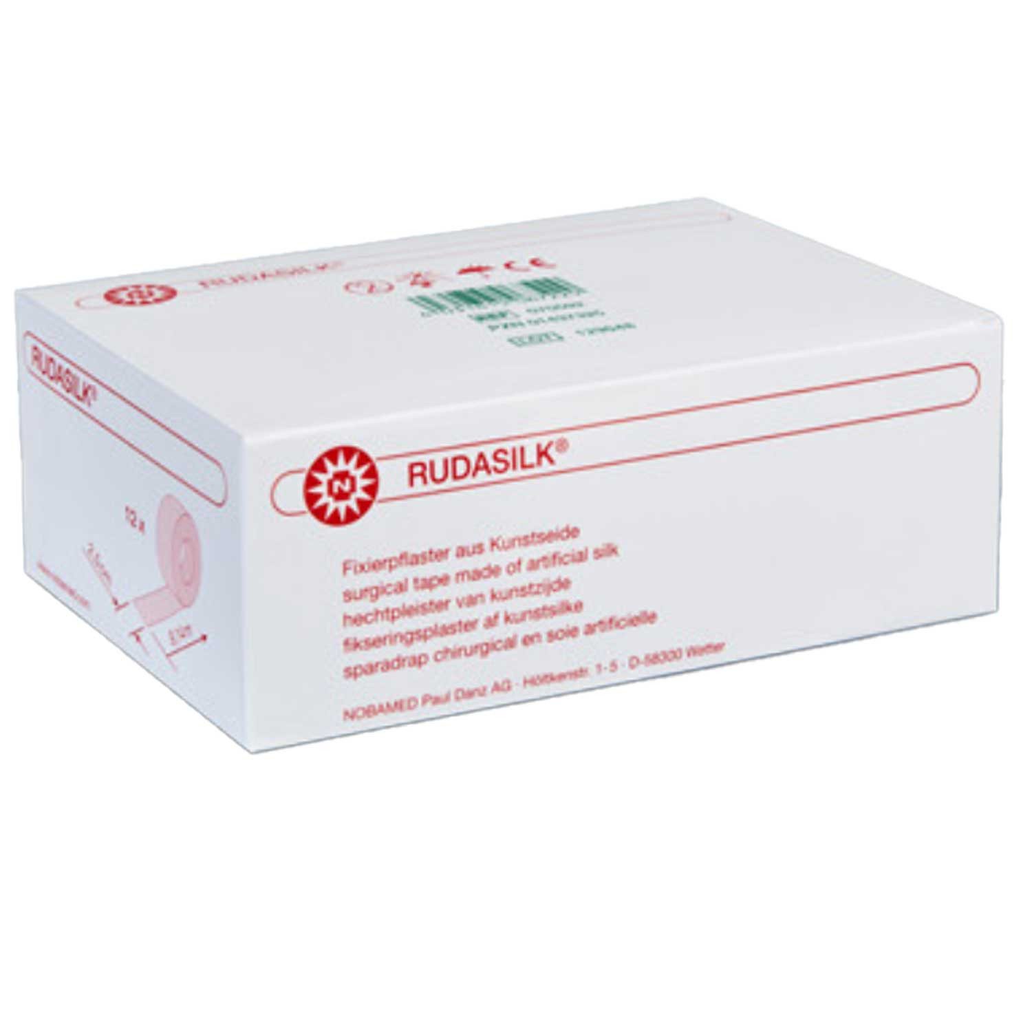 NOBAMED Paul Danz AG Fixierpflaster RudasilkÂ® ohne Seitenscheiben - 2,50 cm x 9,14 m