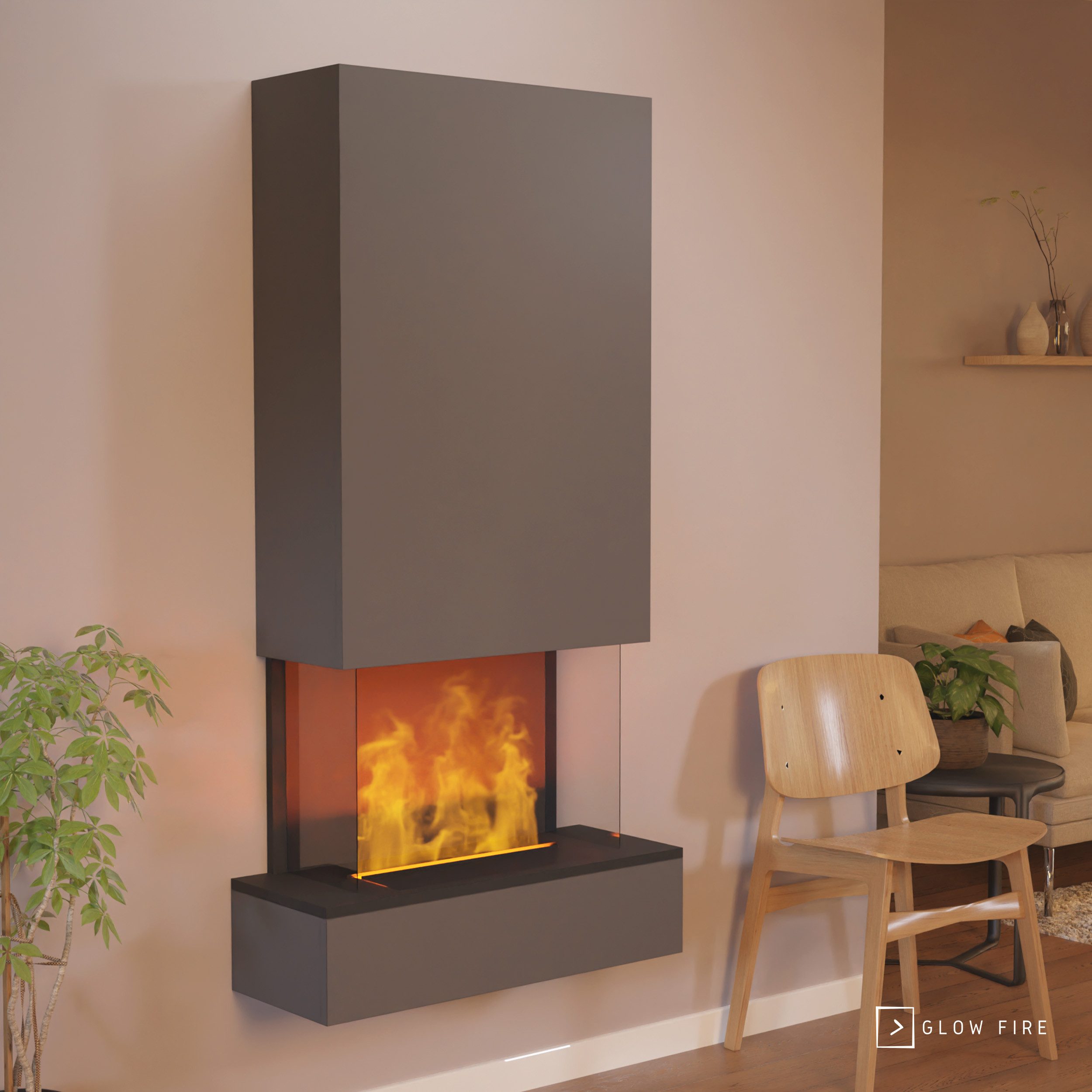 GLOW FIRE Elektrokamin Hölderlin hoch Wasserdampf günstig online kaufen