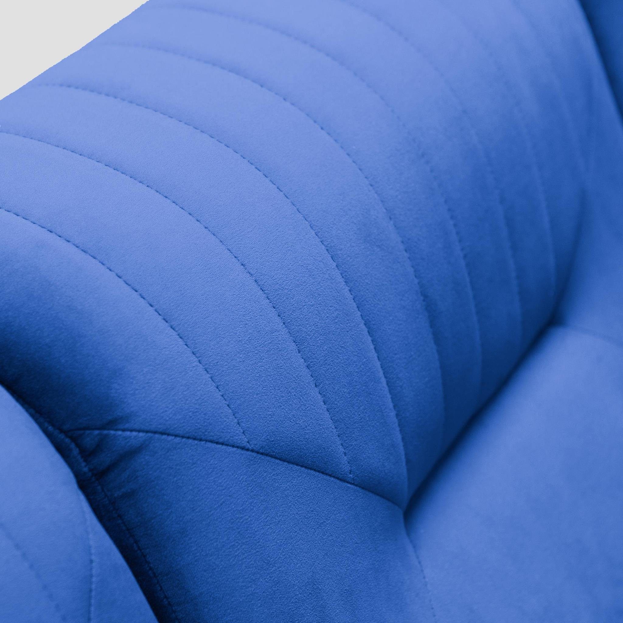 Velours (solo Marineblau 263) modernes Metallbeine, mit Sofa im Beautysofa aus 3-Sitzer Polstersofa Dreisitzer VENEZIA, Design,